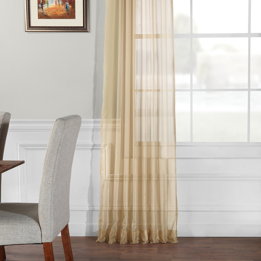 Exclusive Fabrics Voile Poly Sheer Curtain Panel Pair (2 Panels)