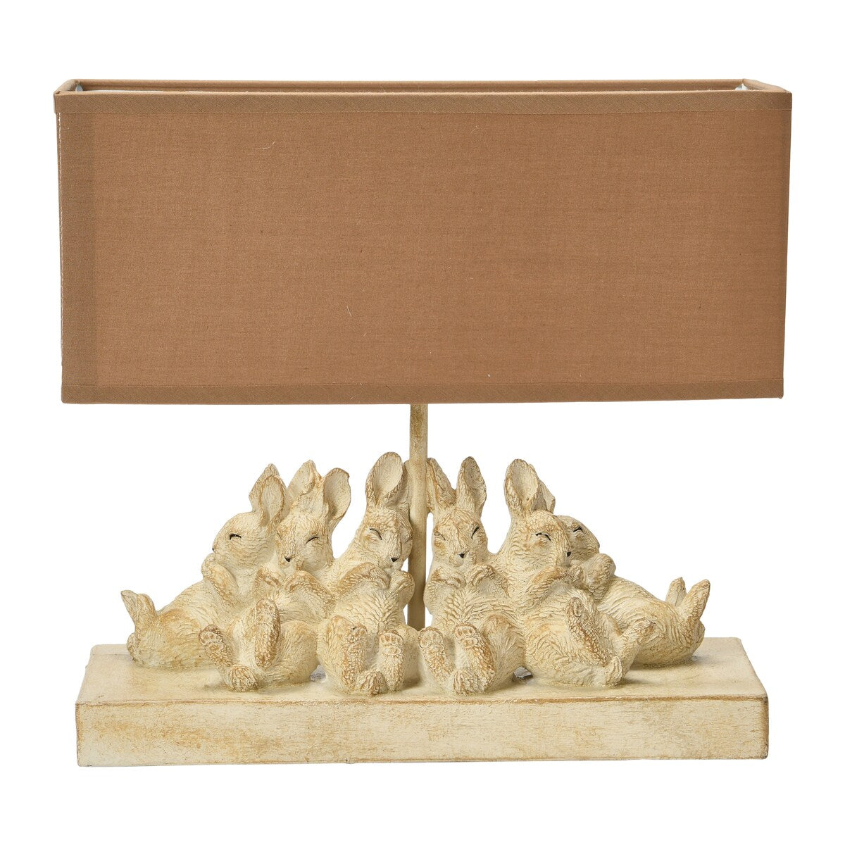 Resin Rabbit Table Lamp with Linen Shade