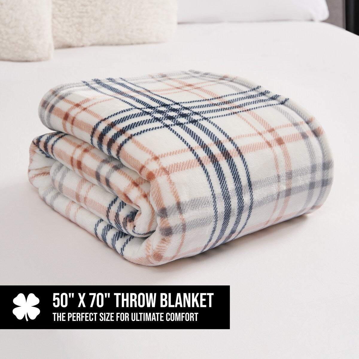 Lucky Brand Camper Plaid Throws Plush 50 x 70 Throw Blanket