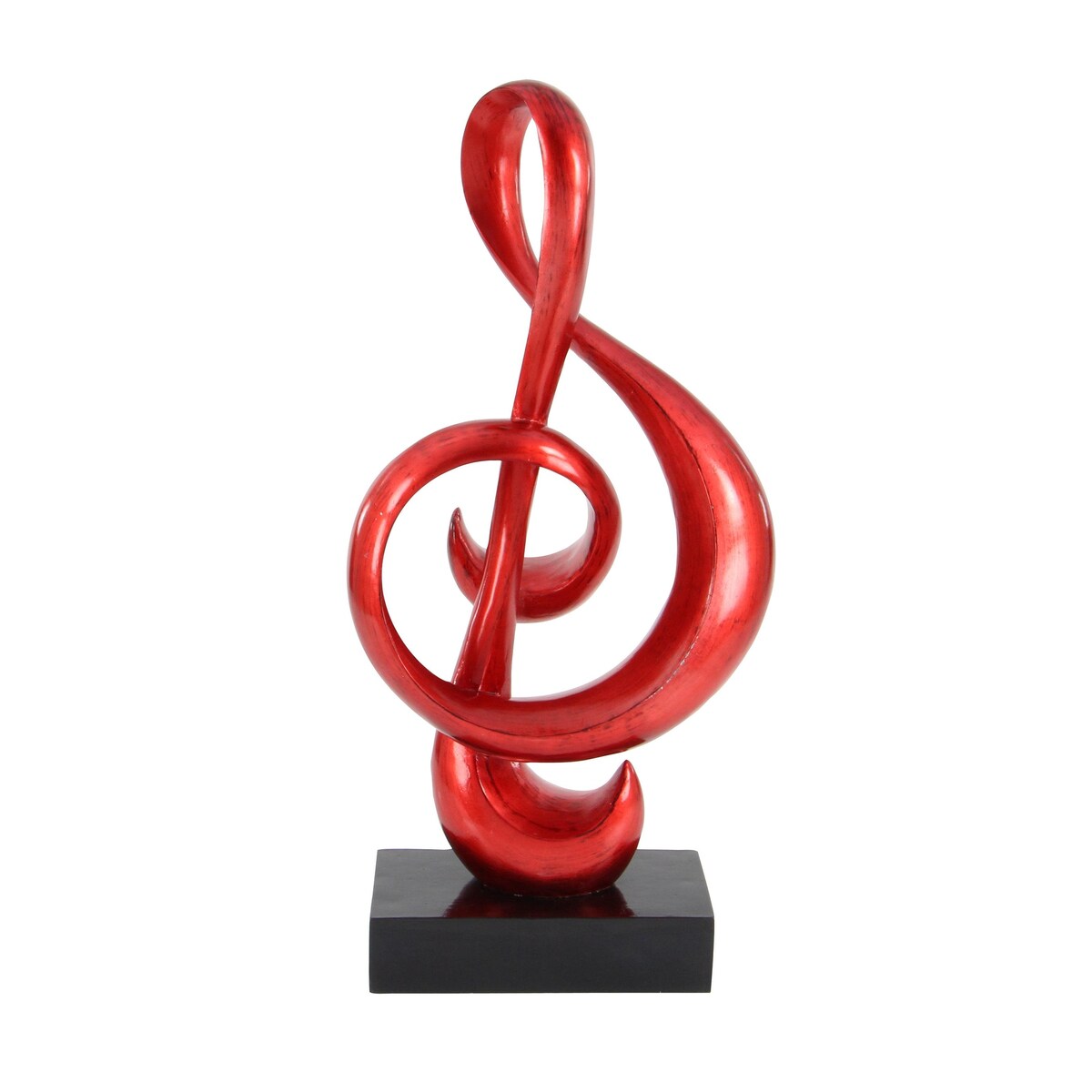 Polystone Music Decorative Sculpture with Black Base - Red - Roche River Decor