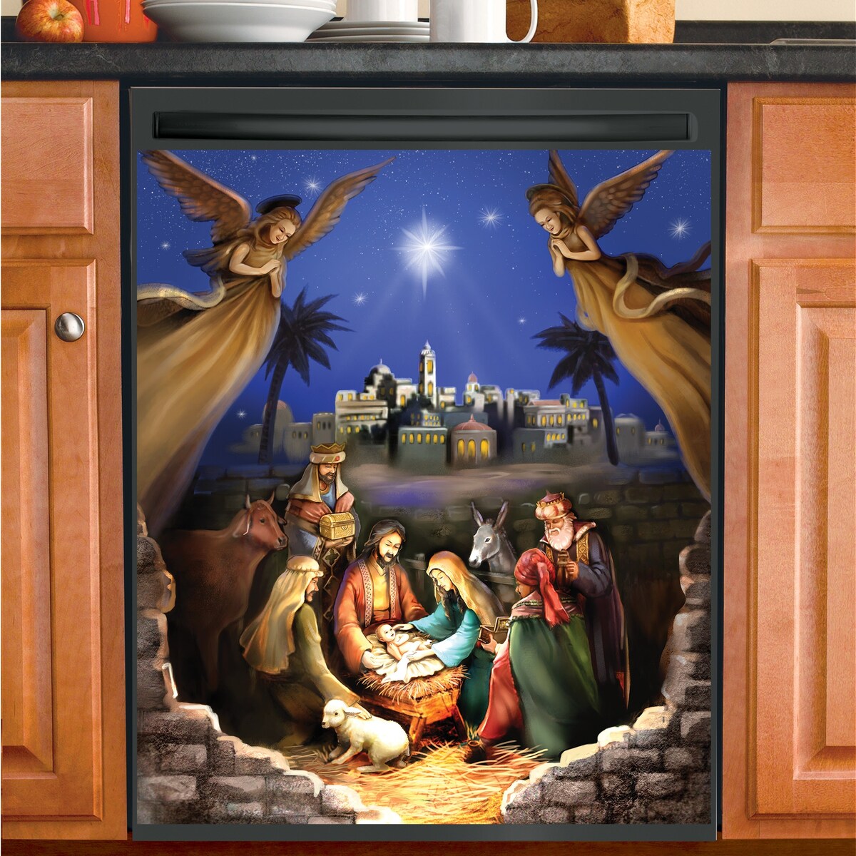 Nativity Scene Christmas Dishwasher Magnet - 25.000 x 4.250 x 4.250