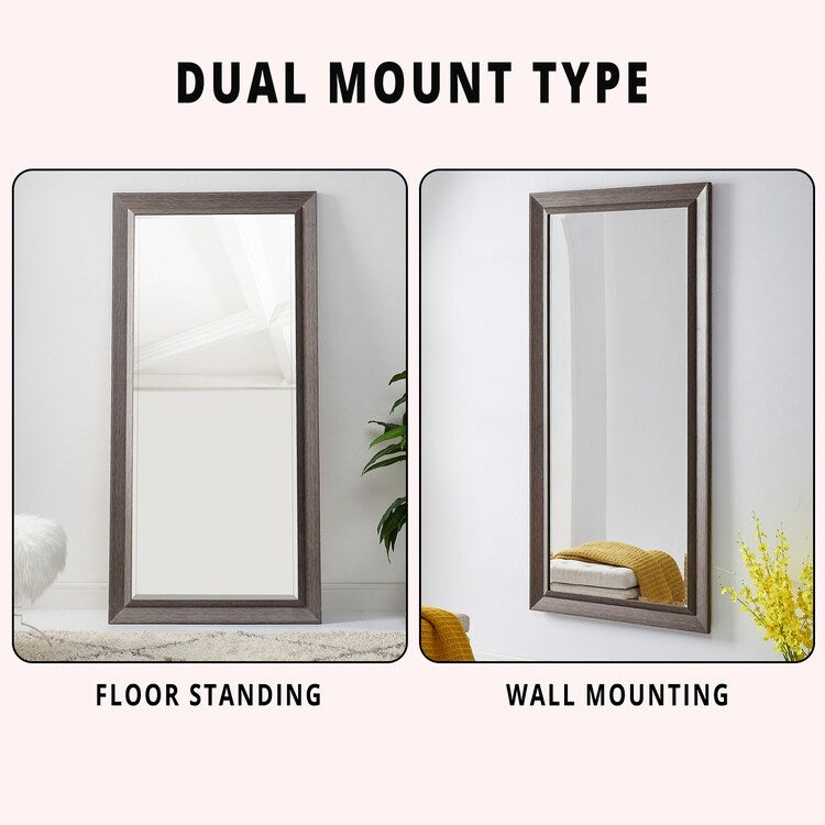 Framed Bevel Leaner Full Length Huge Floor Mirror XL Mirror Large Rectangle Standing Cream Floor Mirror Huge Mirrors for Bedroom