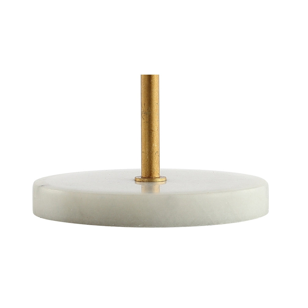 Jennifer 20.7 Dome Metal with Marble Base LED Table Lamp, Gold/White by JONATHAN Y