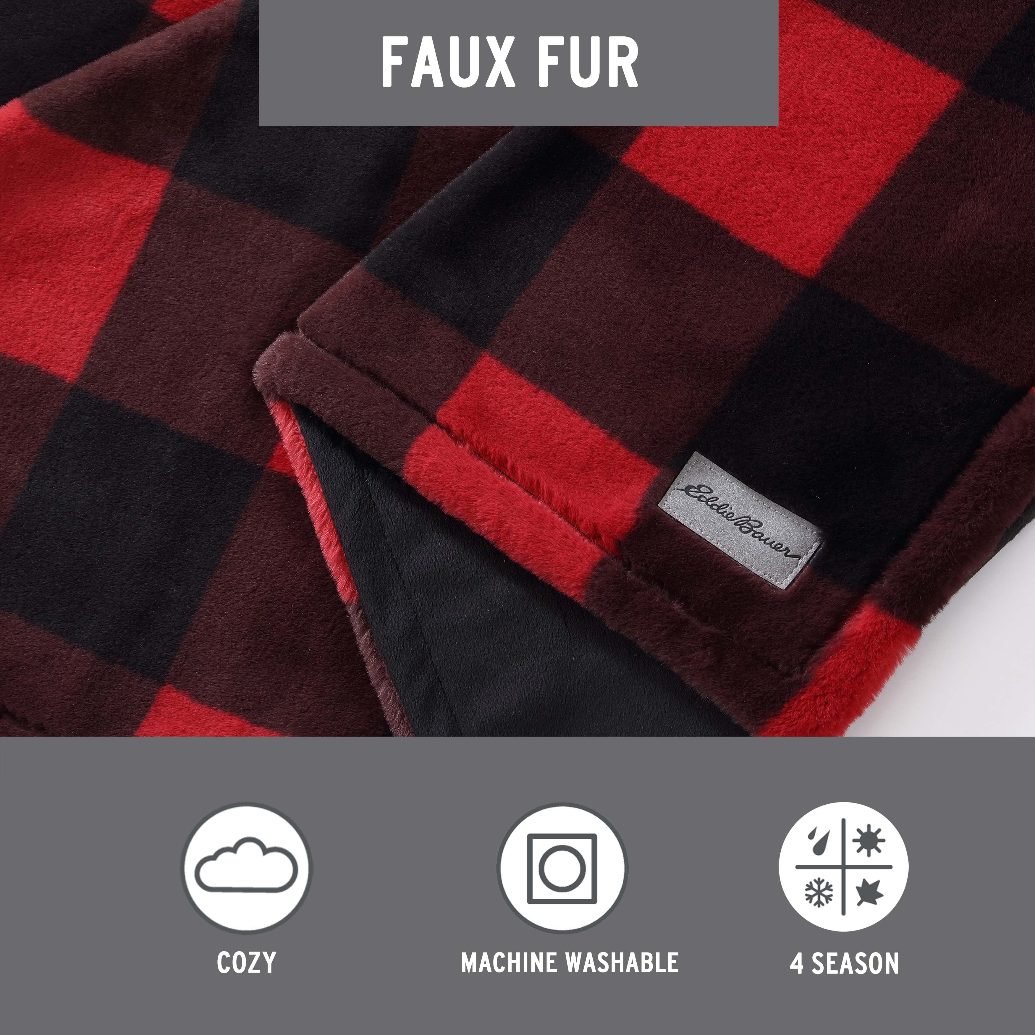 Eddie Bauer Faux Fur Throw Blankets