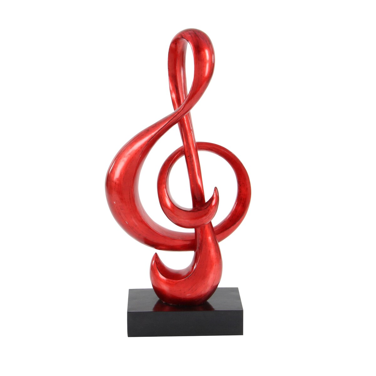 Polystone Music Decorative Sculpture with Black Base - Red - Roche River Decor