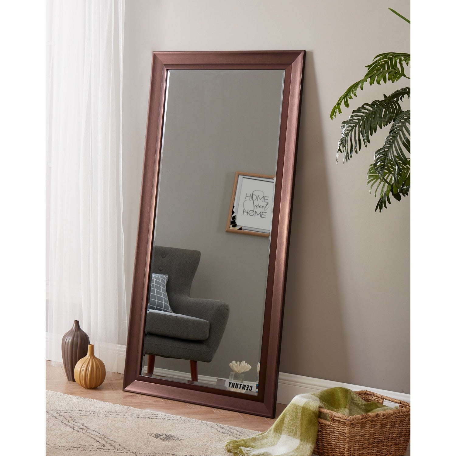 Framed Bevel Leaner Full Length Huge Floor Mirror XL Mirror Large Rectangle Standing Cream Floor Mirror Huge Mirrors for Bedroom