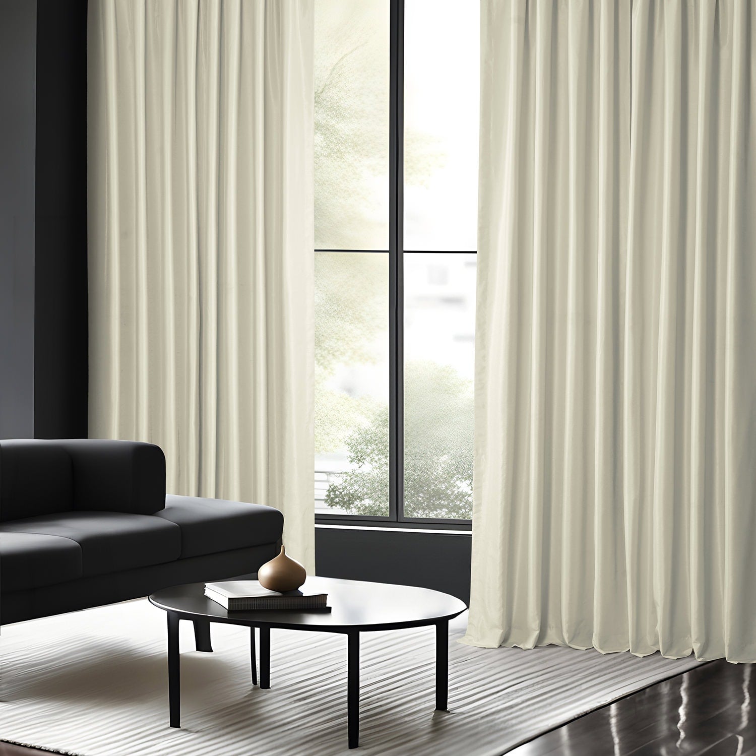 Exclusive Fabrics Solid Vintage Textured Faux Dupioni Silk Pleated Blackout Curtain (1 Panel)