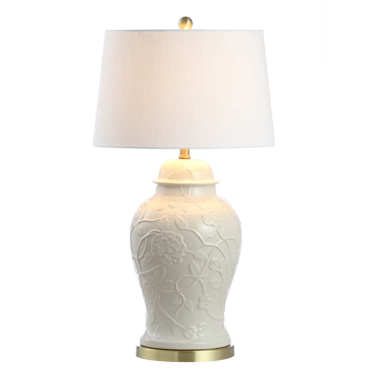 Chi 29.5 Ceramic Classic Traditional LED Lamp Table Lamp, Cream by JONATHAN Y