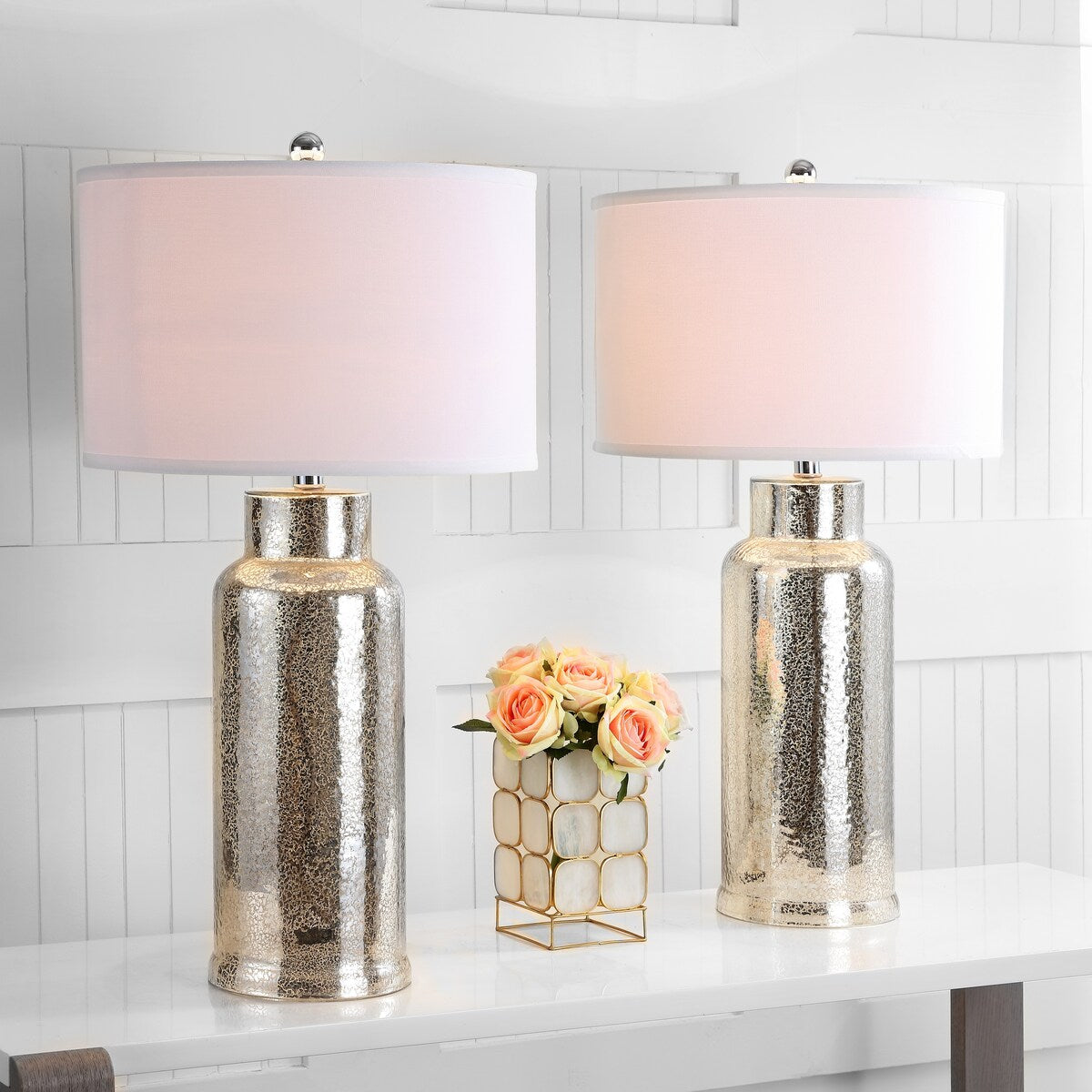 SAFAVIEH Lighting Mayra 29-inch Clear Bottle Glass Table Lamp (Set of 2) - 15.5x15.5x29