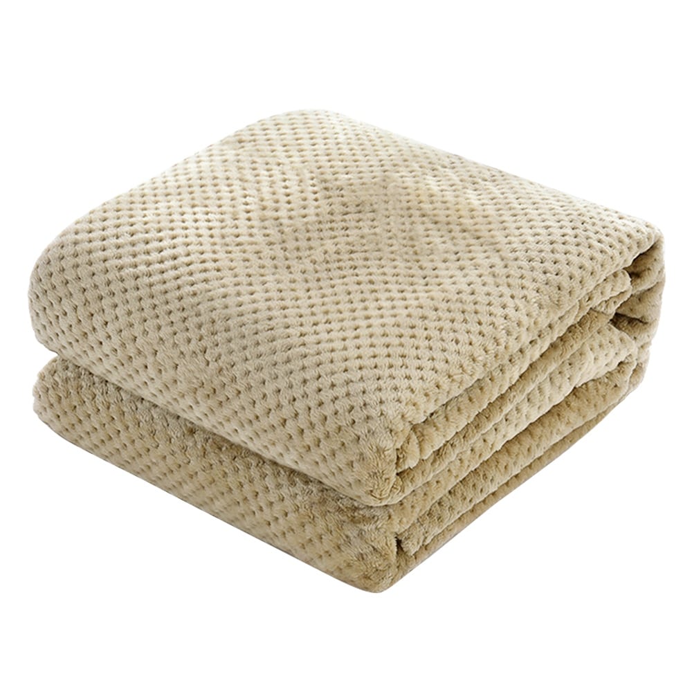 Soft Fleece Blanket Warm Throw Swaddle Blanket Waffle Textured 300GSM