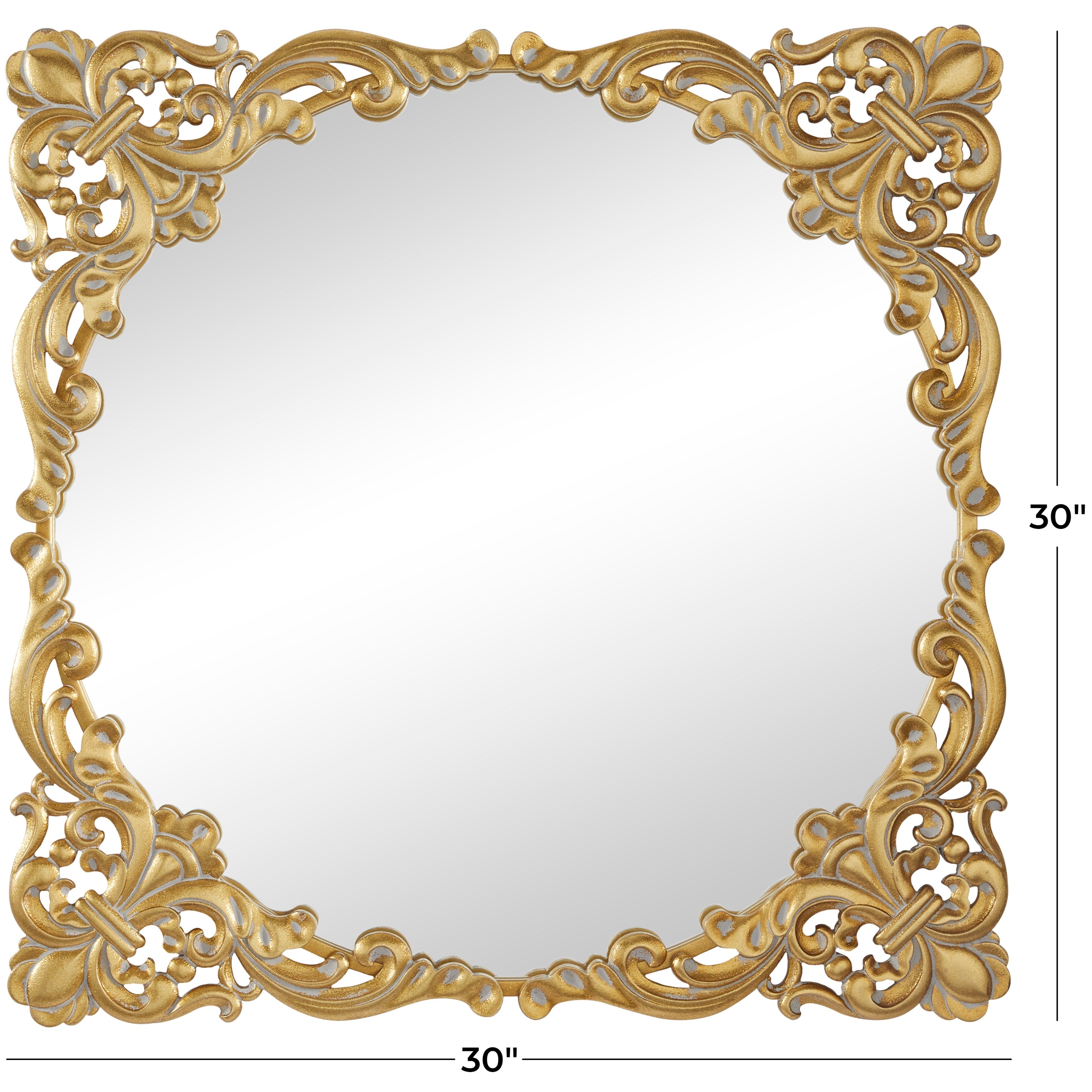 Metal Scroll Ornate Baroque Floor or Wall Mirror - Gold - Various Sizes and Shapes - Roche River Decor