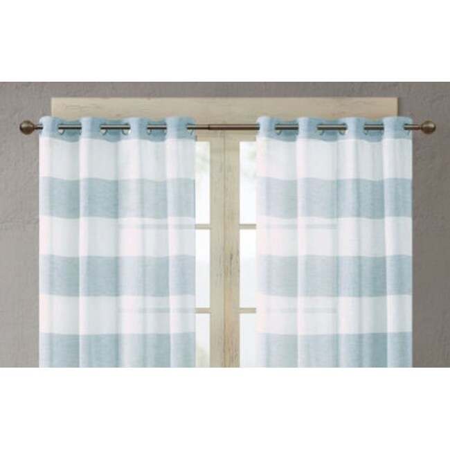 Urban Habitat Yarn Dyed Woven Sheer Window Curtain Pane 50X95-Blue