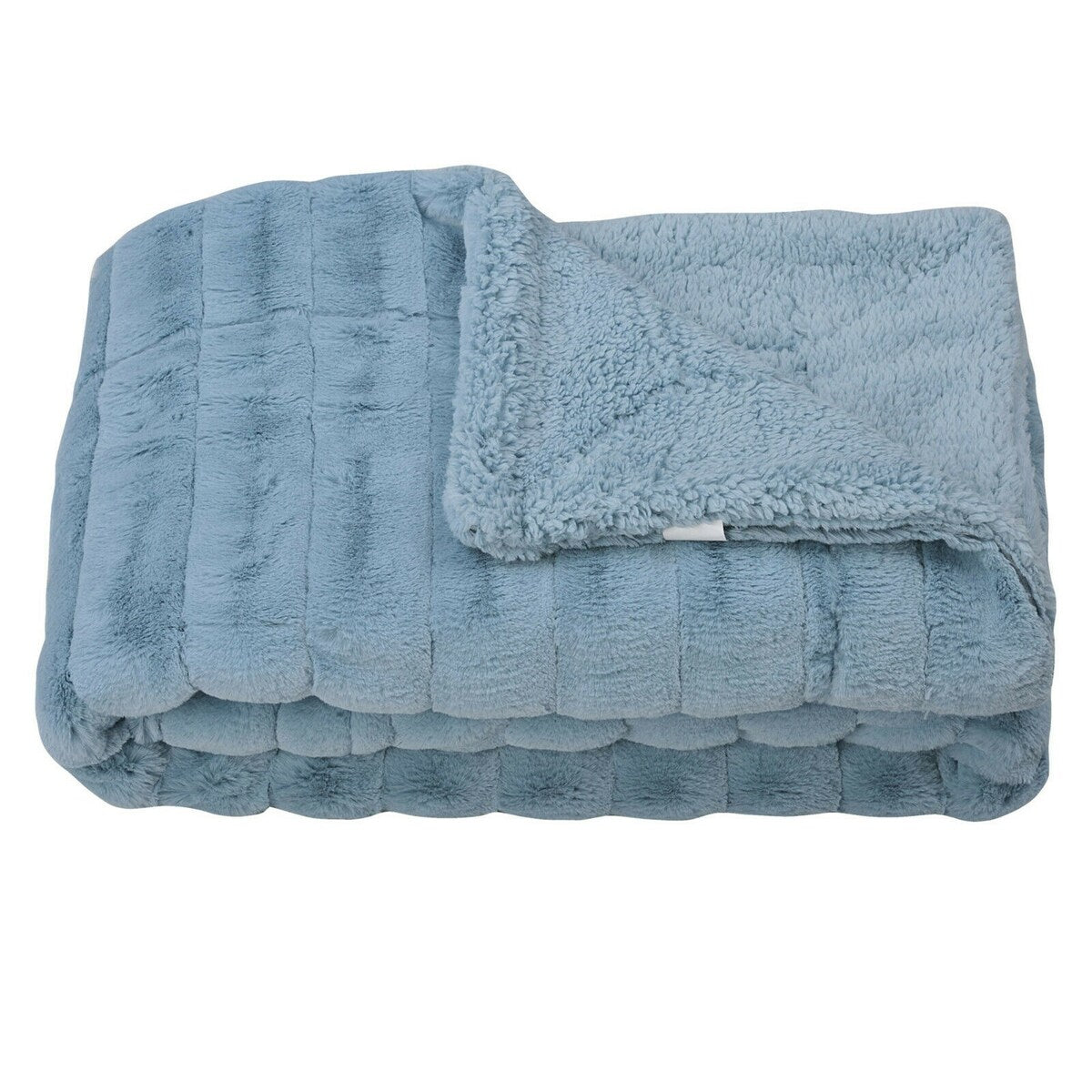 Ribbed 60 x 80 Super Soft Warm Cozy Couch Throw Blanket with Sherpa