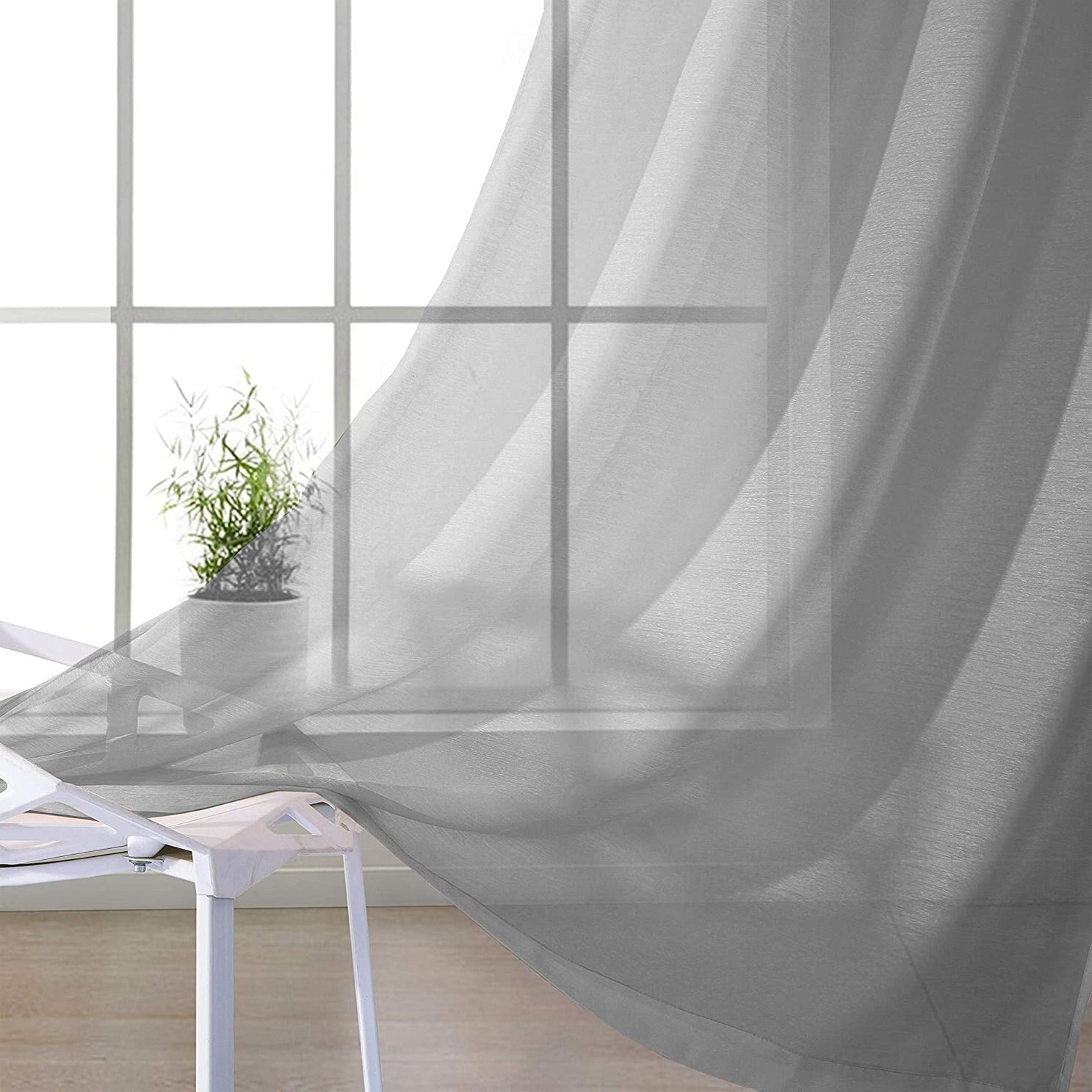 Dainty Home Malibu Extra Wide Curtains Solid Sheer Window Curtain Panel Pair