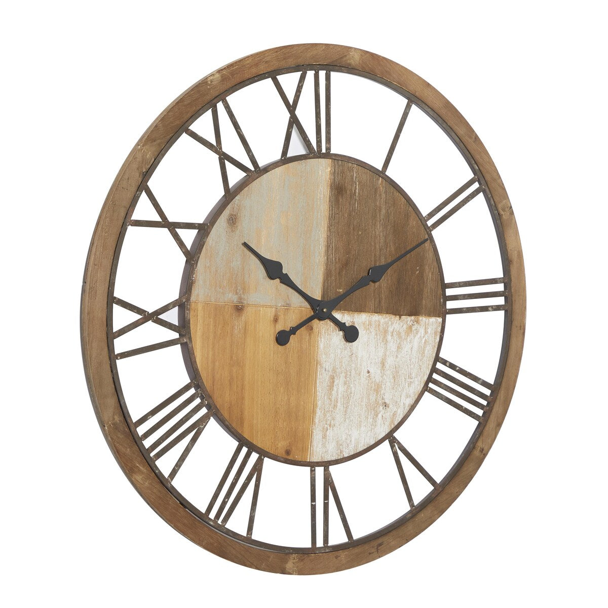 Wood Decorative Wall Clock - Brown - Roche River Decor