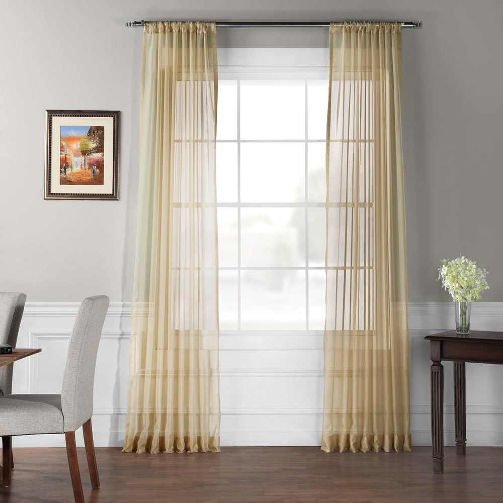 Exclusive Fabrics Voile Poly Sheer Curtain Panel Pair (2 Panels)