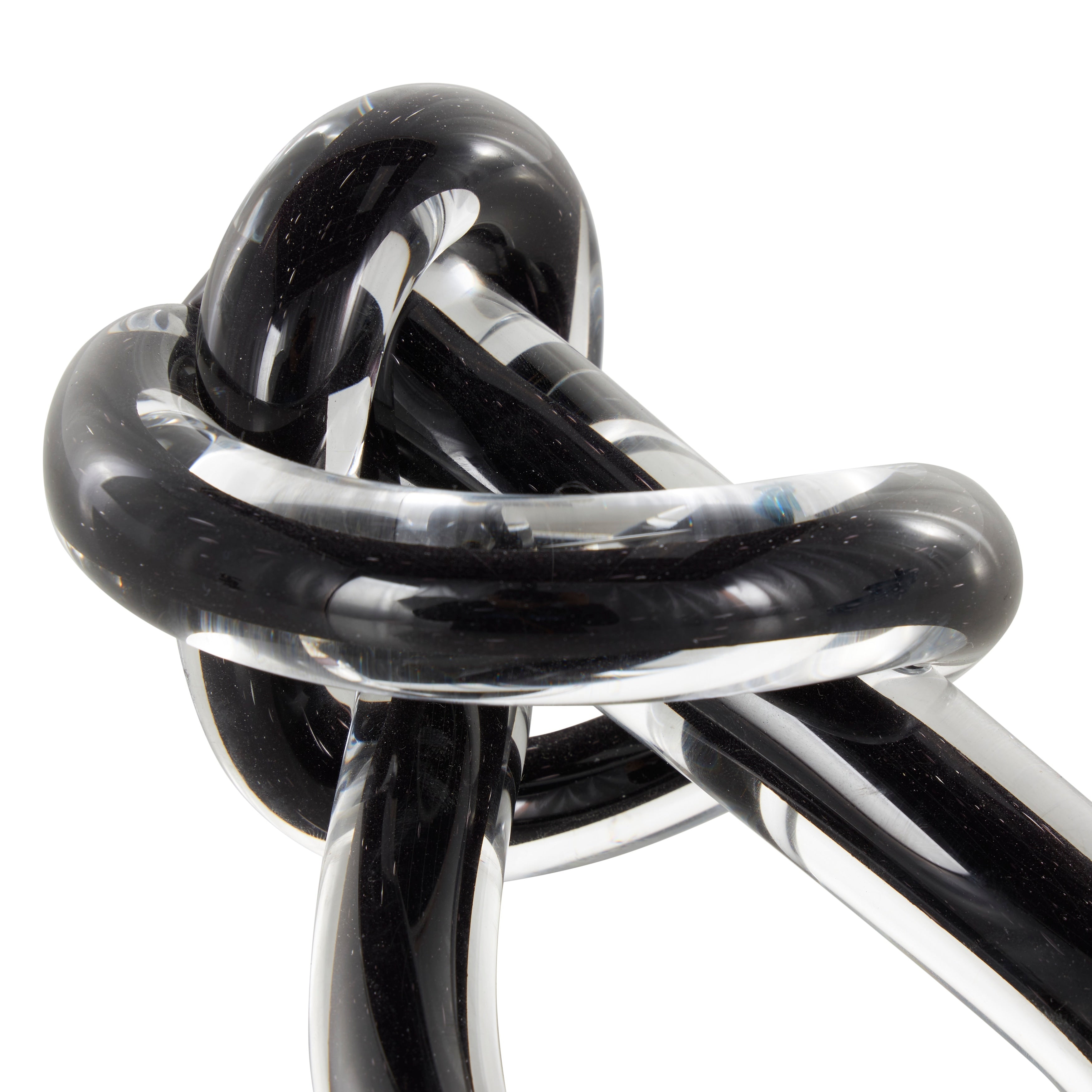 Black or Blue Glass Handmade Knot Sculpture (Set of 2)