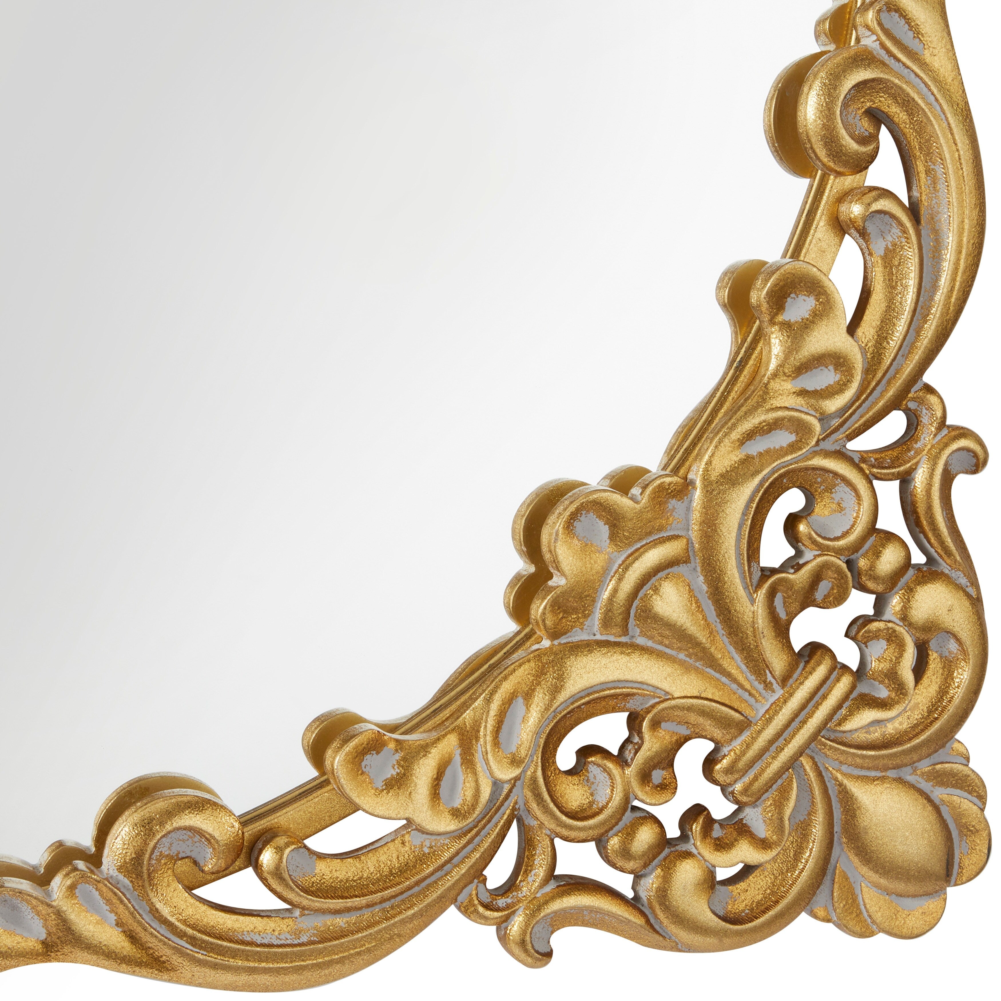 Metal Scroll Ornate Baroque Floor or Wall Mirror - Gold - Various Sizes and Shapes - Roche River Decor