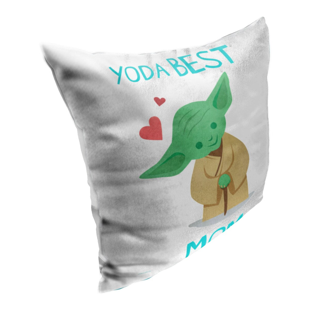 Star Wars Classic Yoda Best Mom Printed Pillow - White