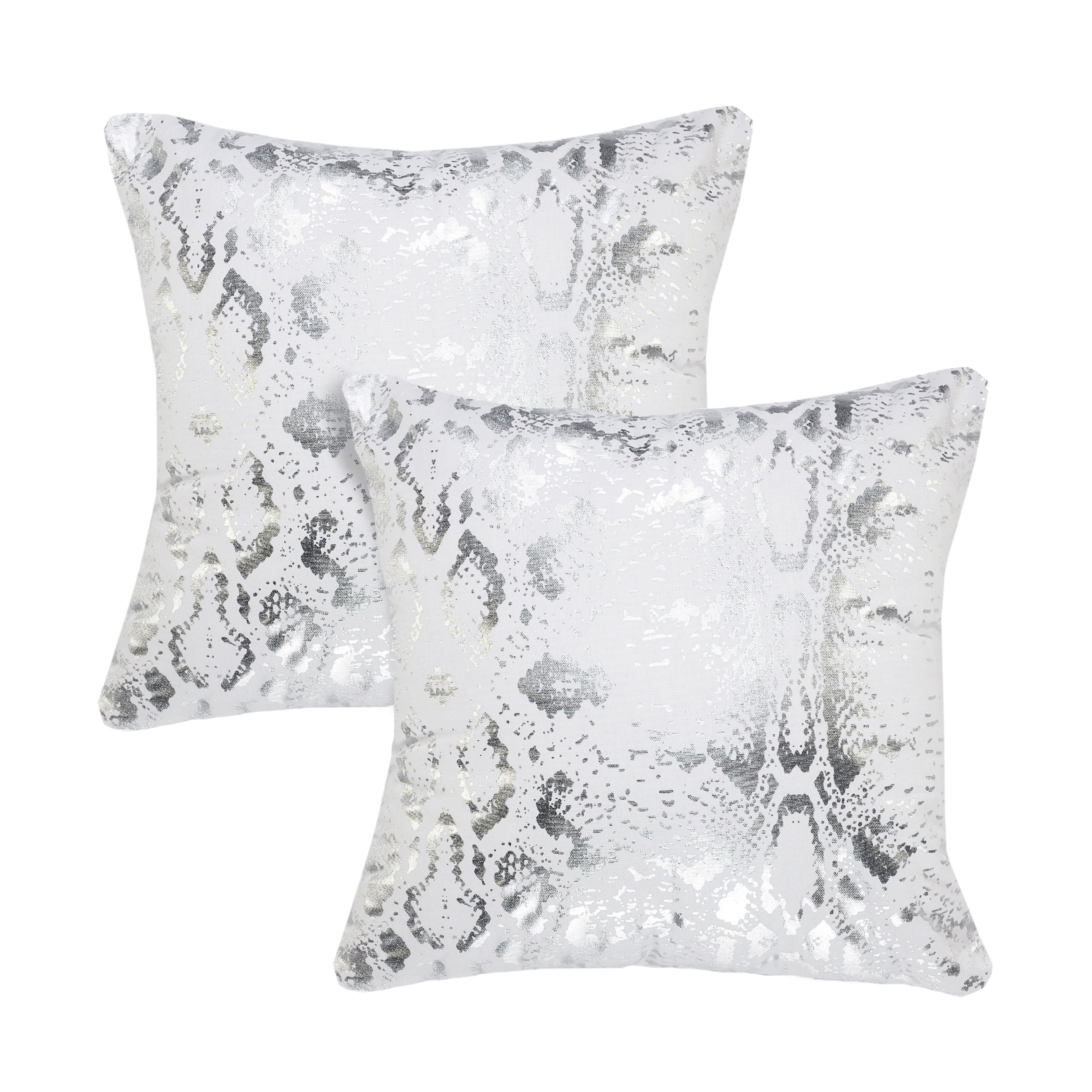 Sevita Metallic Snakeskin Throw Pillow, Single or Set of 2