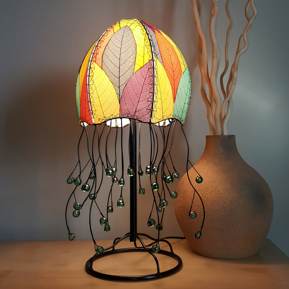 Handmade Artistic Jellyfish Table Lamp - 10 x 10 x 24