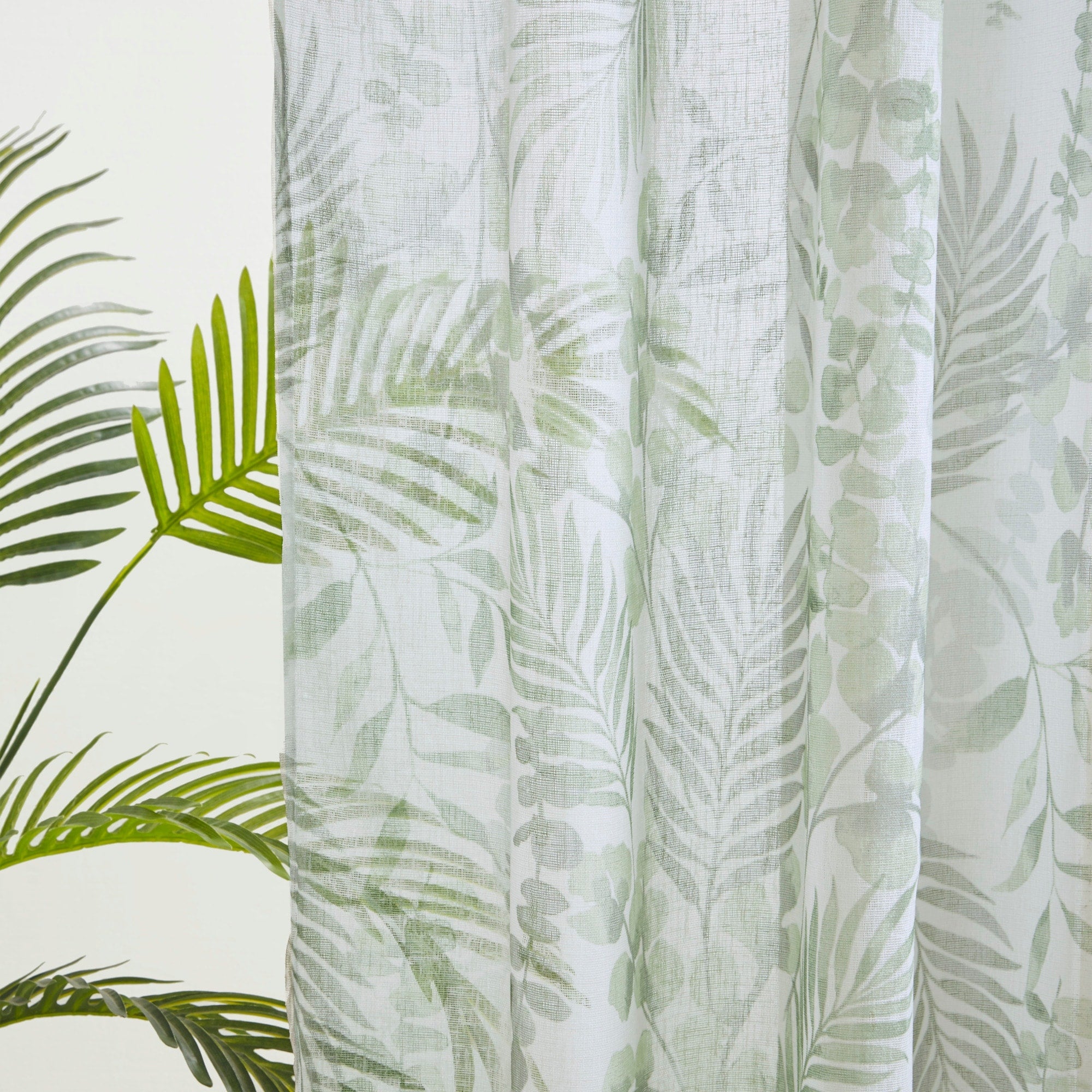 Madison Park Tulia Botanical Printed Texture Sheer Window Curtain Pair