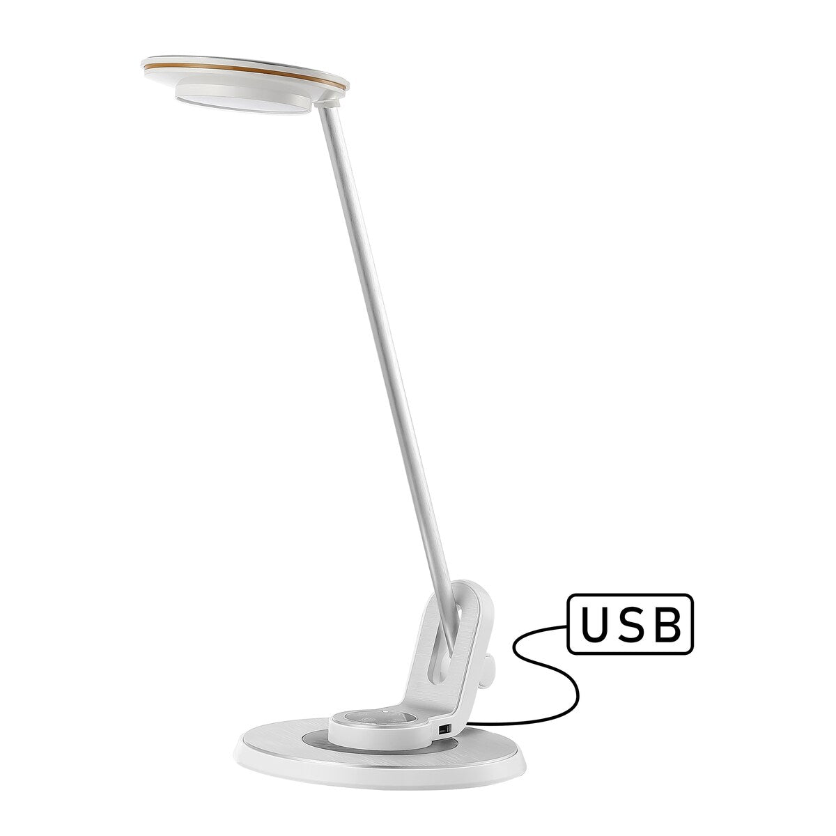 Gaines 18.5 Aluminum Contemporary Minimalist Adjustable Dimmable USB Charging LED Task Lamp, Black by JONATHAN Y