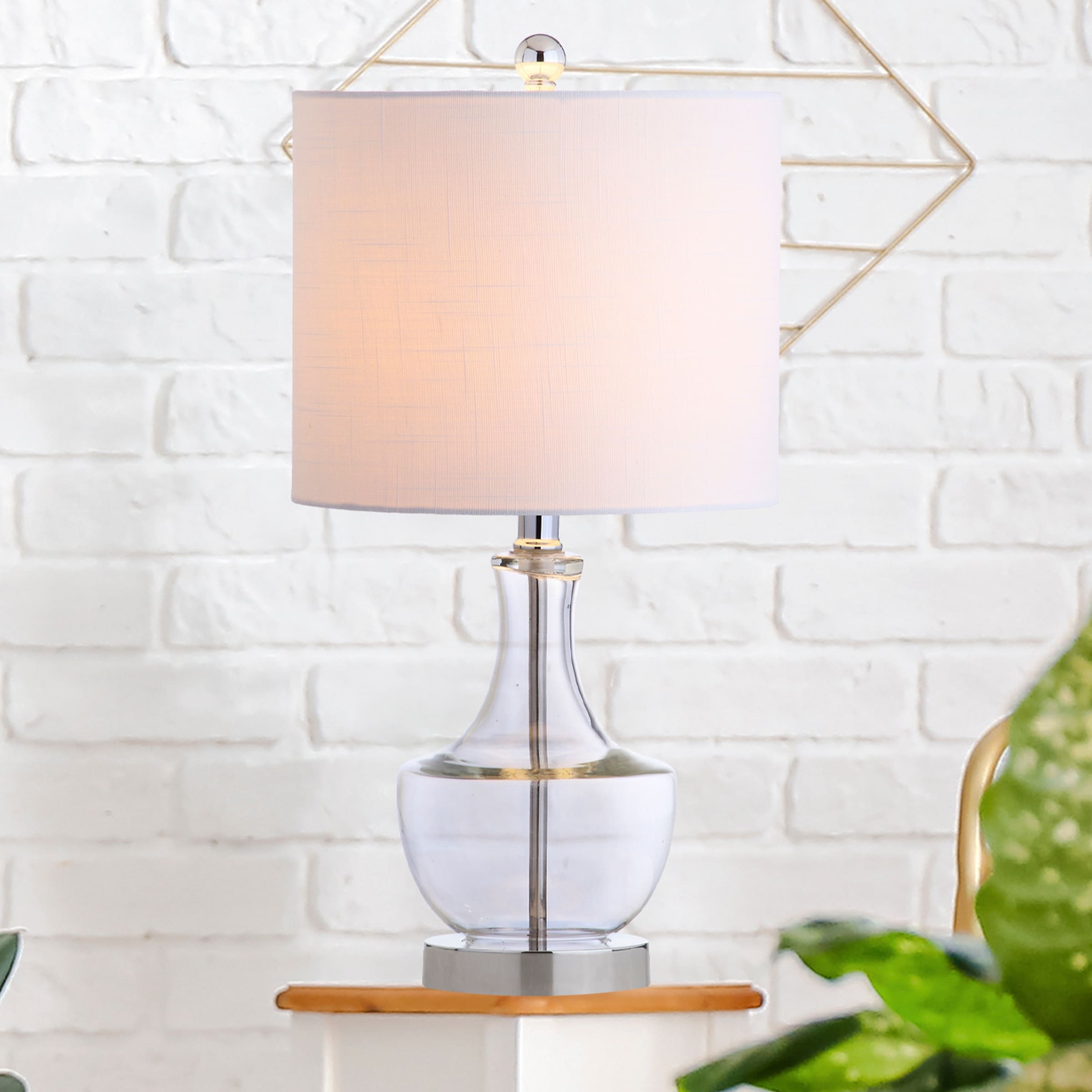 Colette 20 Mini Glass LED Table Lamp, Silver by JONATHAN Y