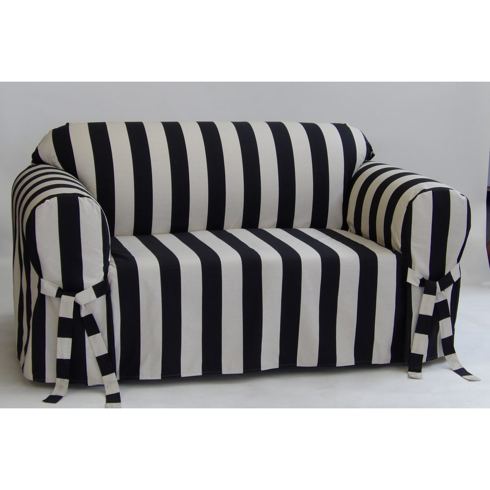 Classic Slipcovers Cabana Stripe One Piece Sofa Slipcover