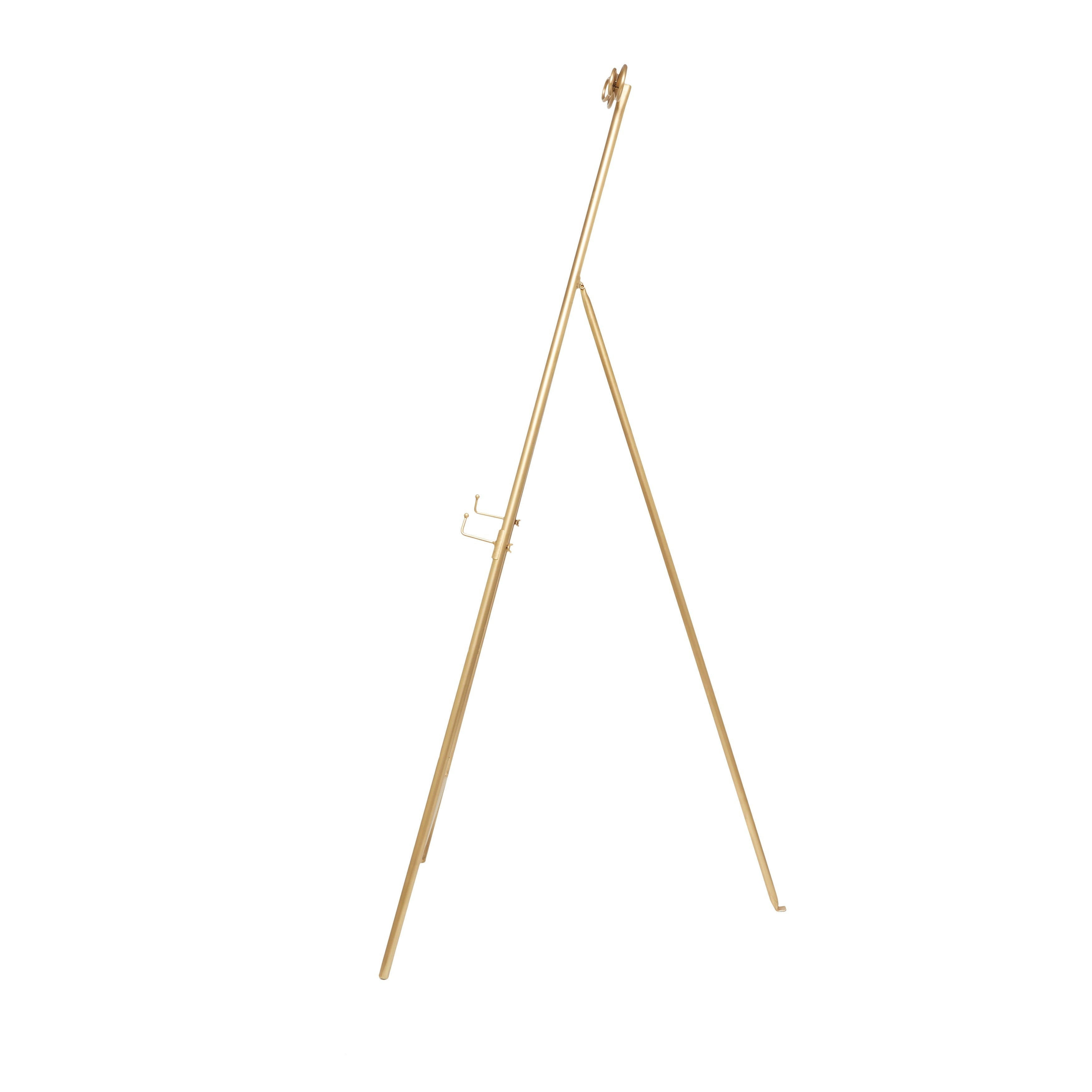 Metal Tall Adjustable Display Stand Floor 3 Tier Easel with Bow Top - Gold - Roche River Decor