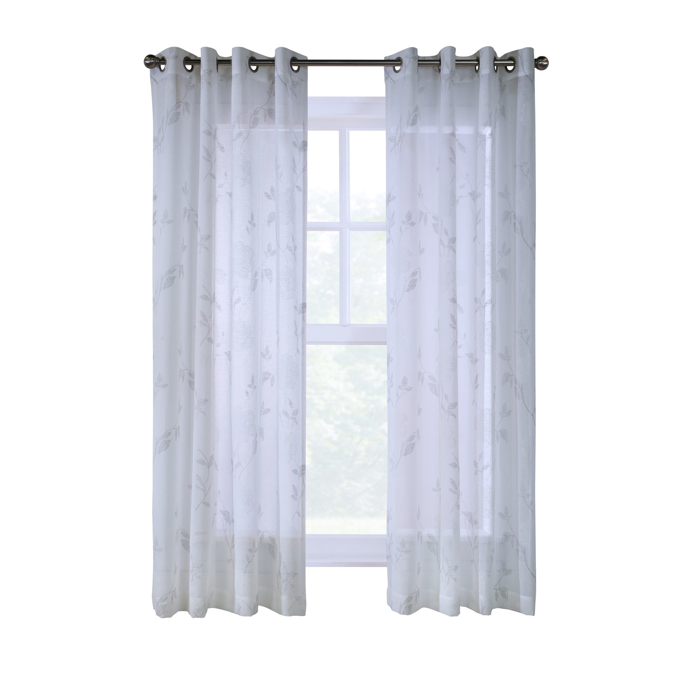 Triston Semi Sheer Floral Printed Curtain Panel by Habitat