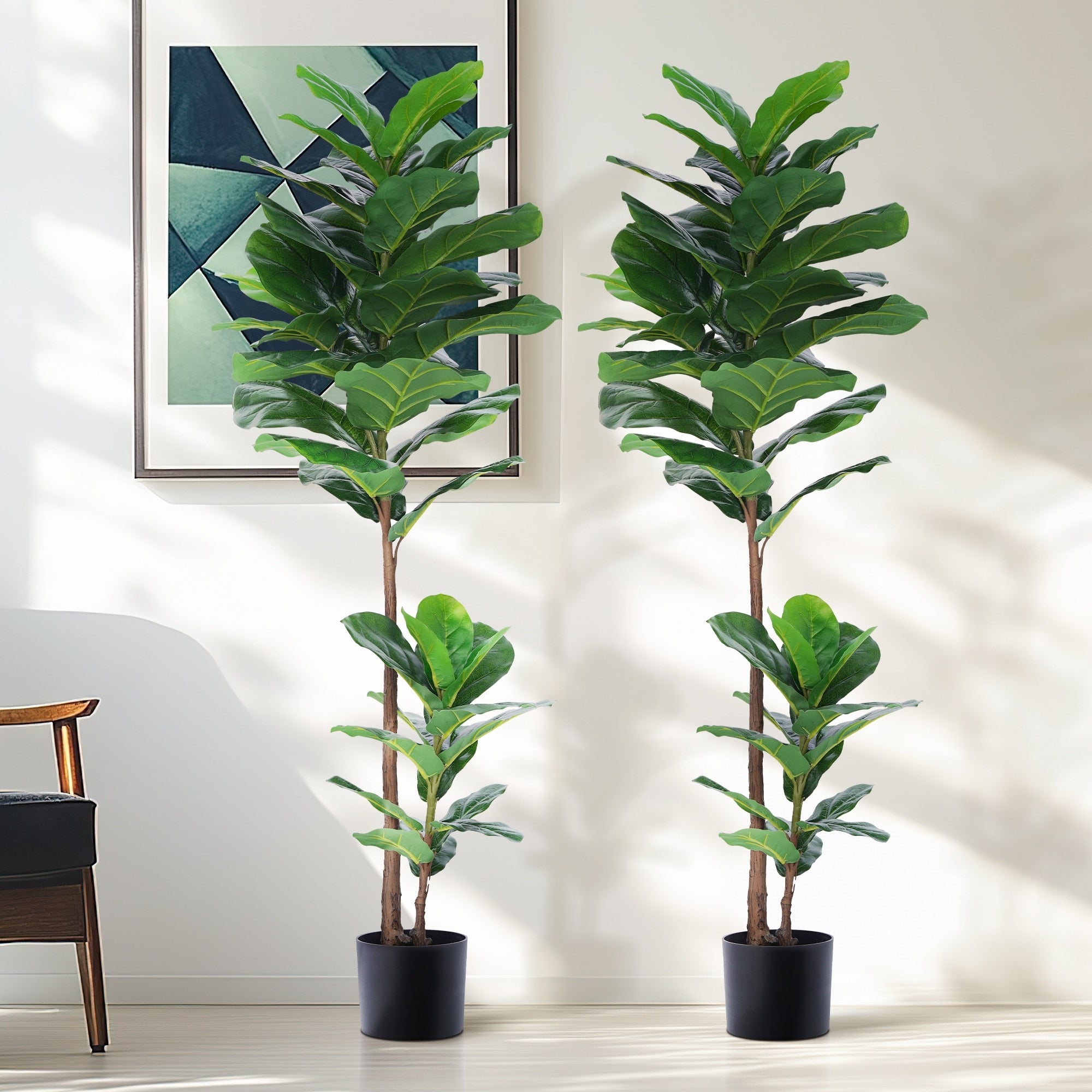 51 Fiddle Leaf Fig Artificial Plant Tree In Pot