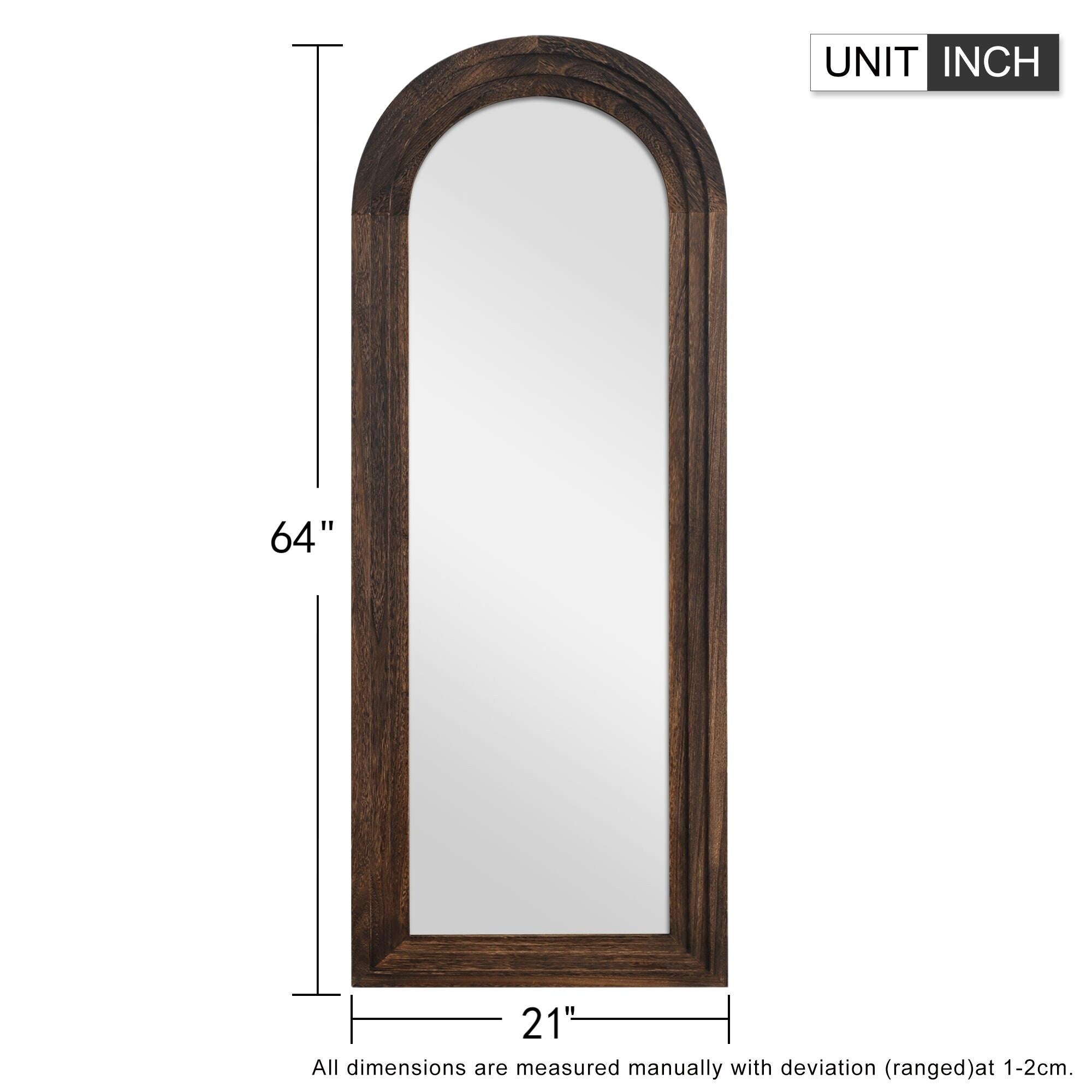 Wooden Frame Ladder-Style Wall Mirror - 64*21