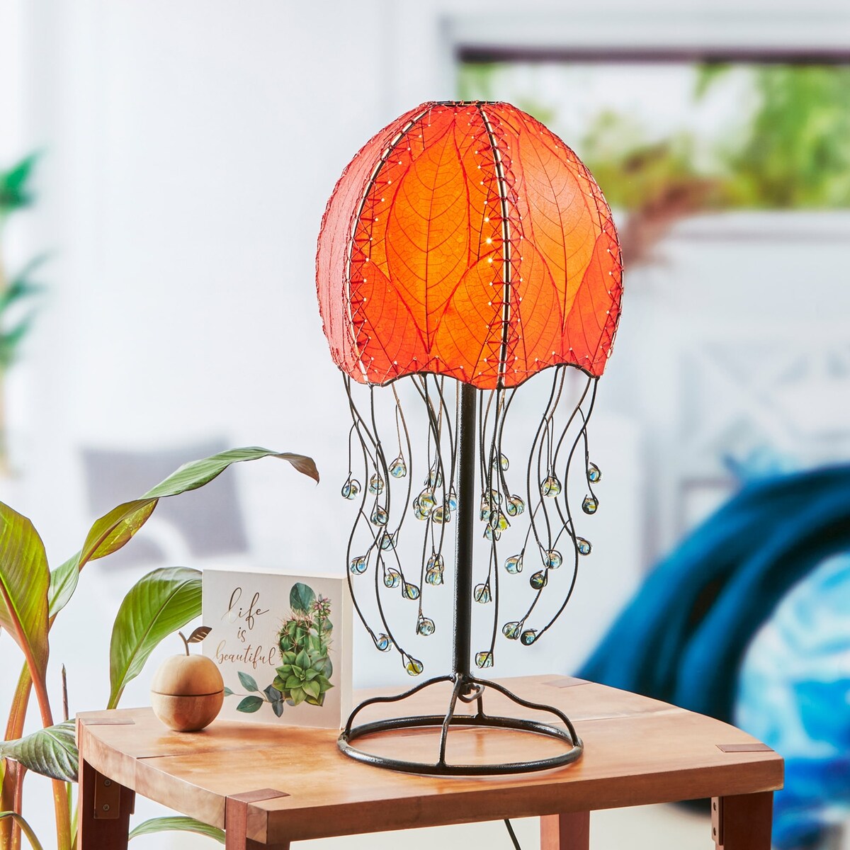 Handmade Artistic Jellyfish Table Lamp - 10 x 10 x 24