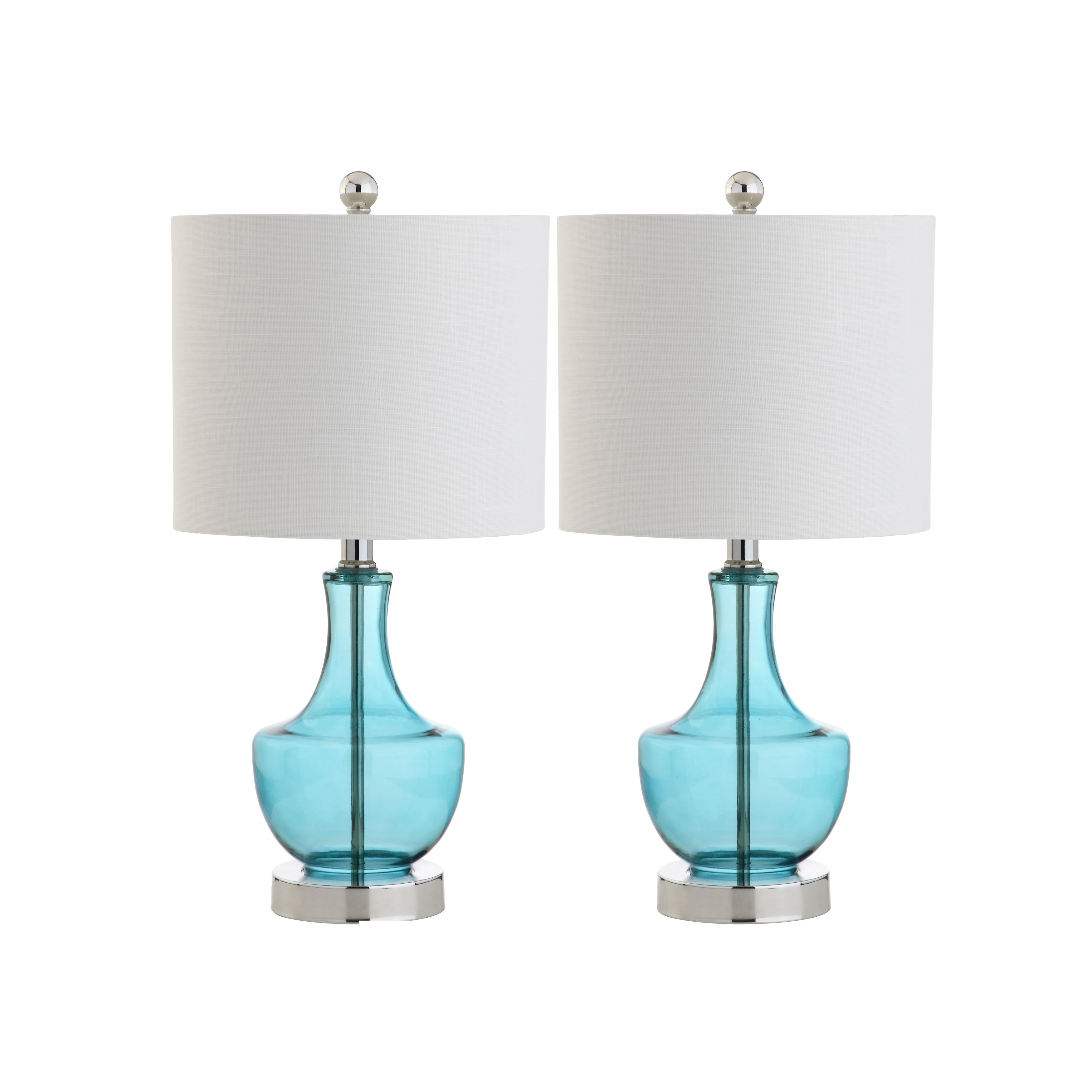 Colette 20 Mini Glass LED Table Lamp, Silver by JONATHAN Y