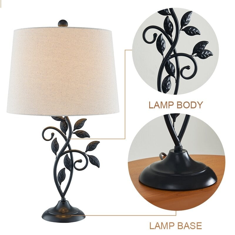 26 Black Bedside Table Lamp Set (Set of 2)