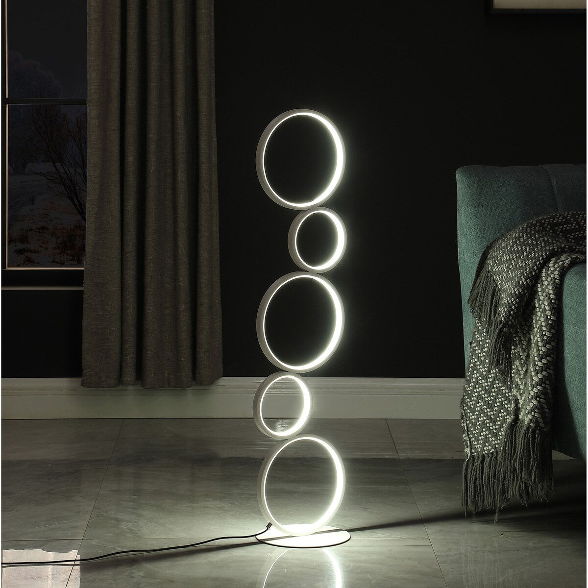 38.5 in. Else Nordic 5 Ring LED Metal Table Lamp