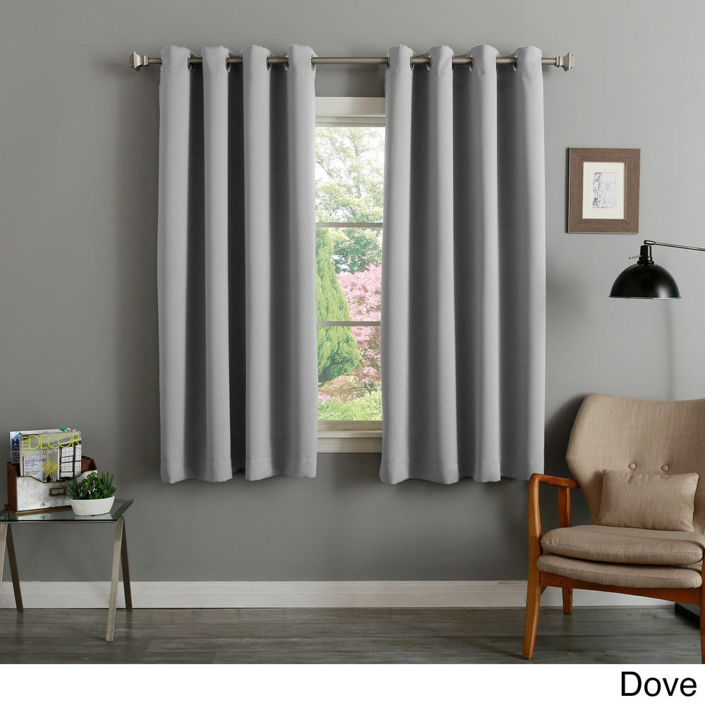 Aurora Home Silver Grommet Top 63-inch Blackout Curtain Pair - 52 x 63 - 52 x 63