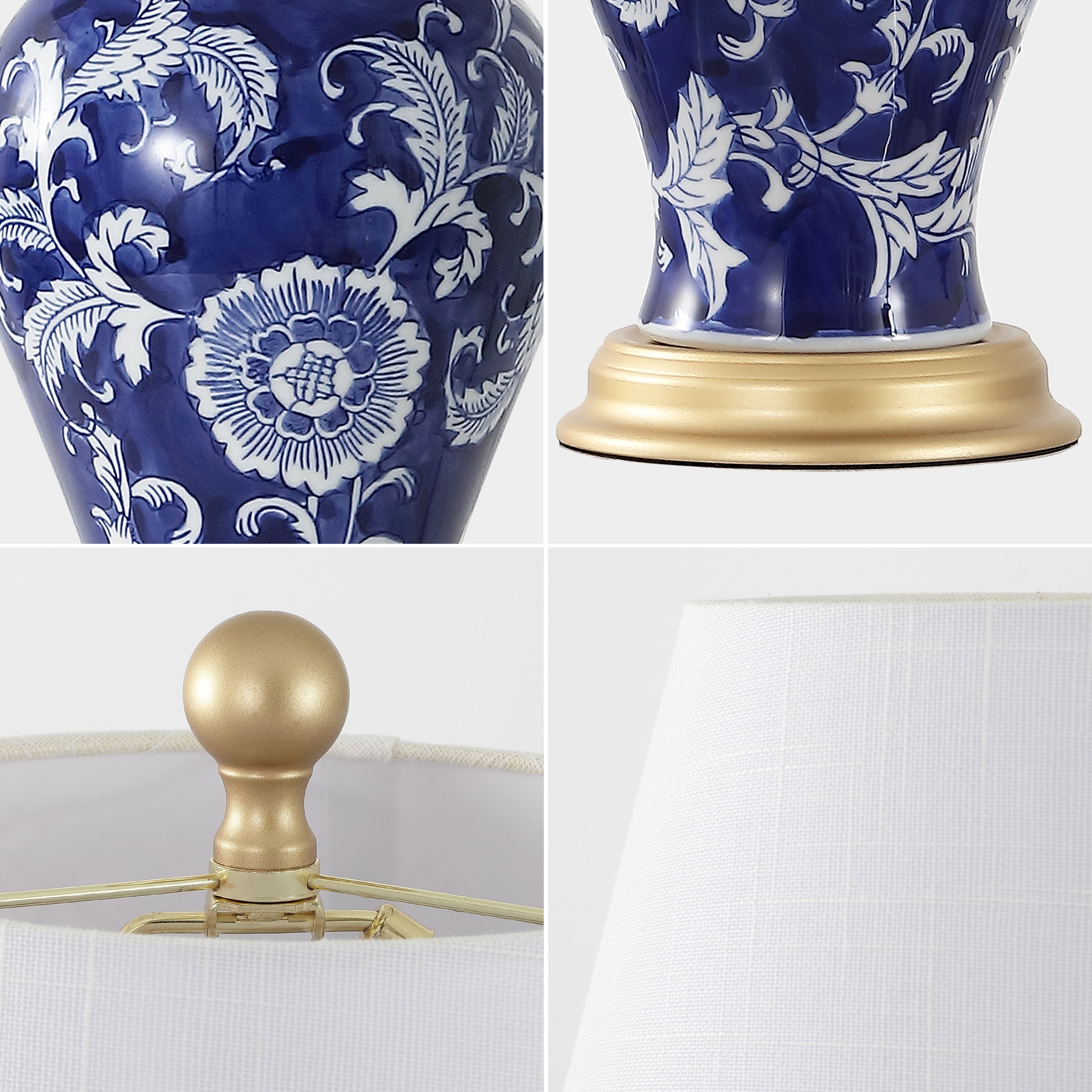 Grace 24 Floral LED Table Lamp, Multi/Brass by JONATHAN Y