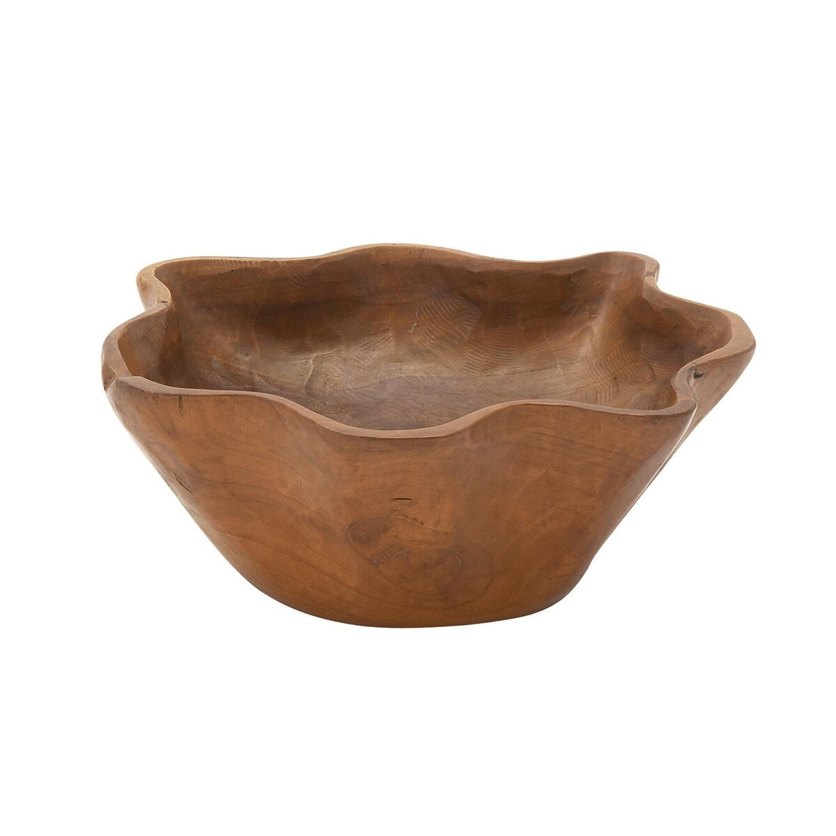 Teak Wood Handmade Live Edge Free Form Decorative Decorative Bowl - Brown - Roche River Decor