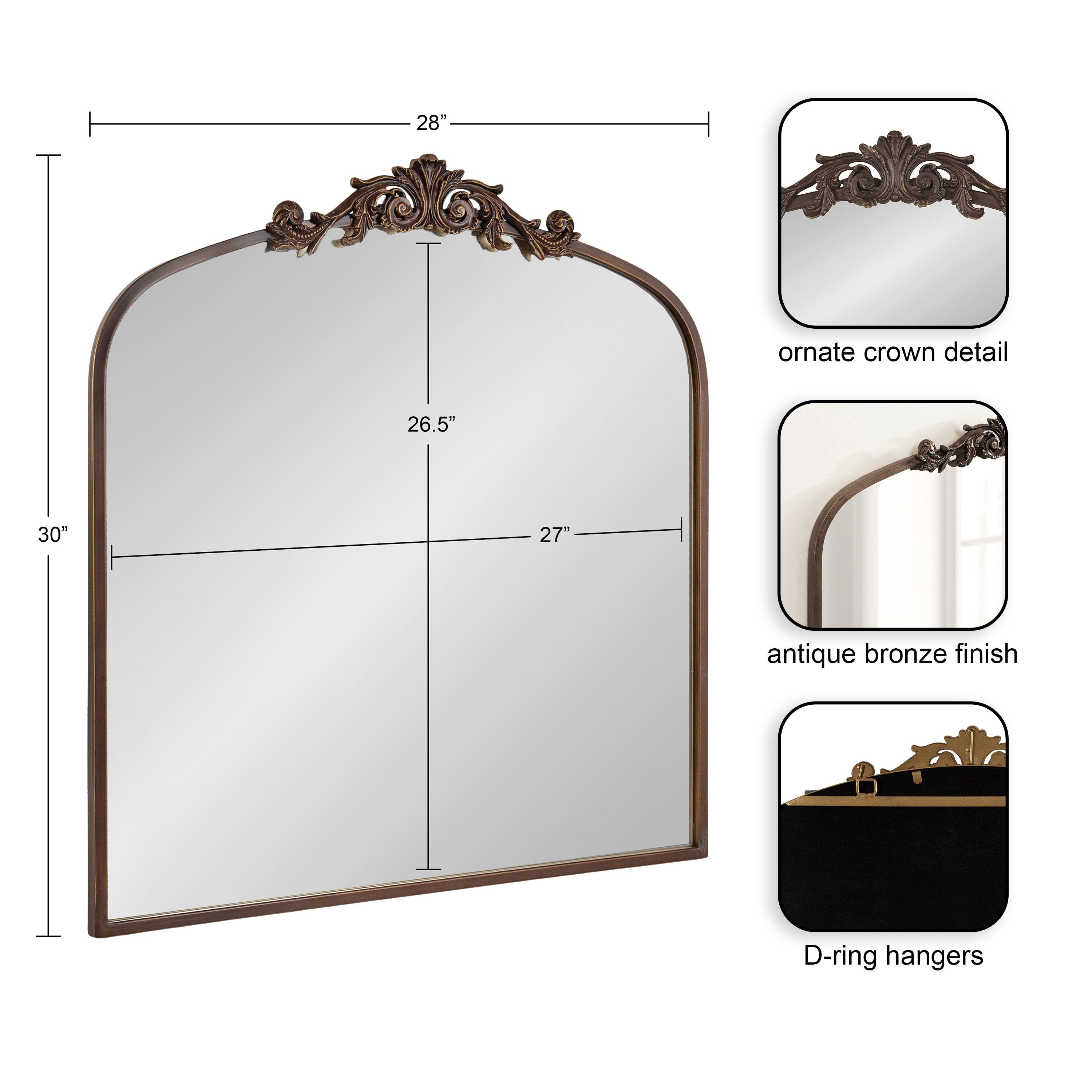 Kate and Laurel Arendahl Traditional Baroque Arch Wall Mirror