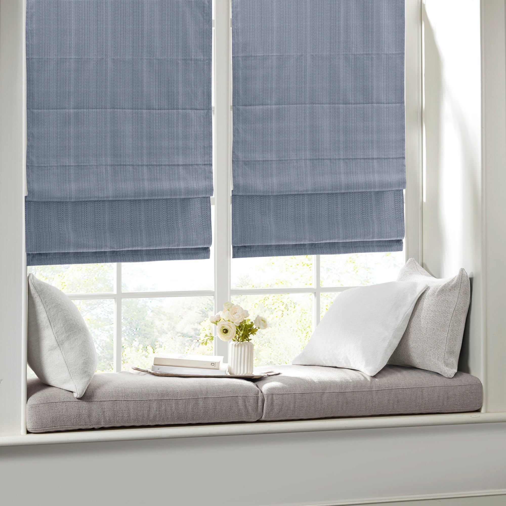 Madison Park Colm Basketweave Room Darkening Cordless Roman Shade