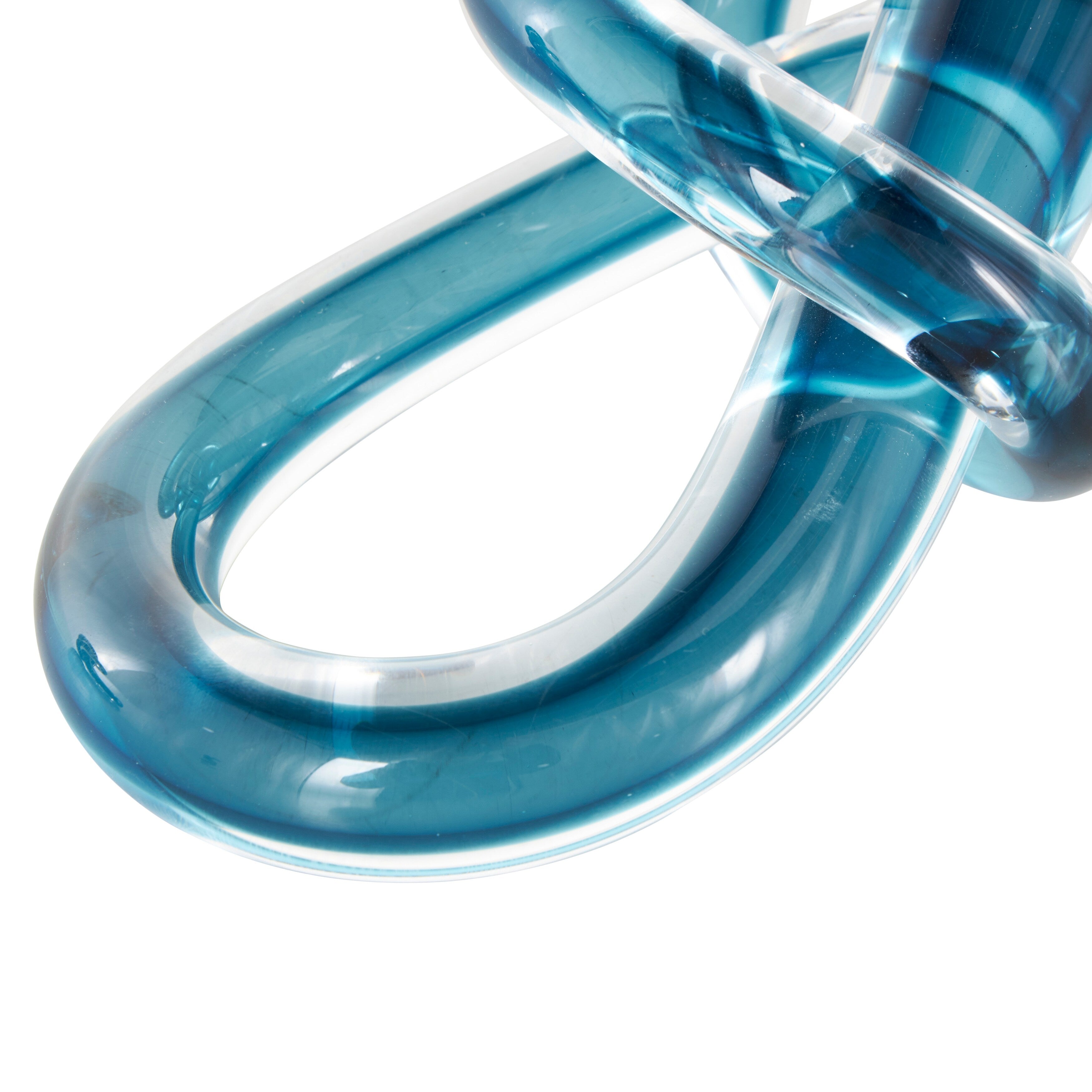 Black or Blue Glass Handmade Knot Sculpture (Set of 2)