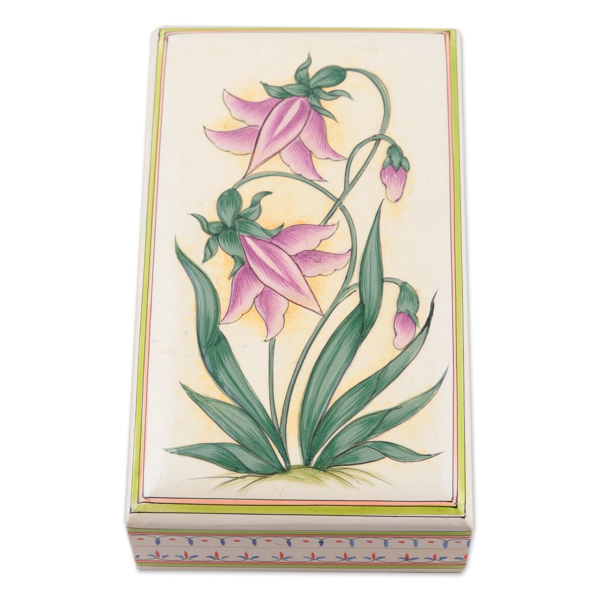 Novica Handmade Passionate Blossoms Papier Mache Jewelry Box