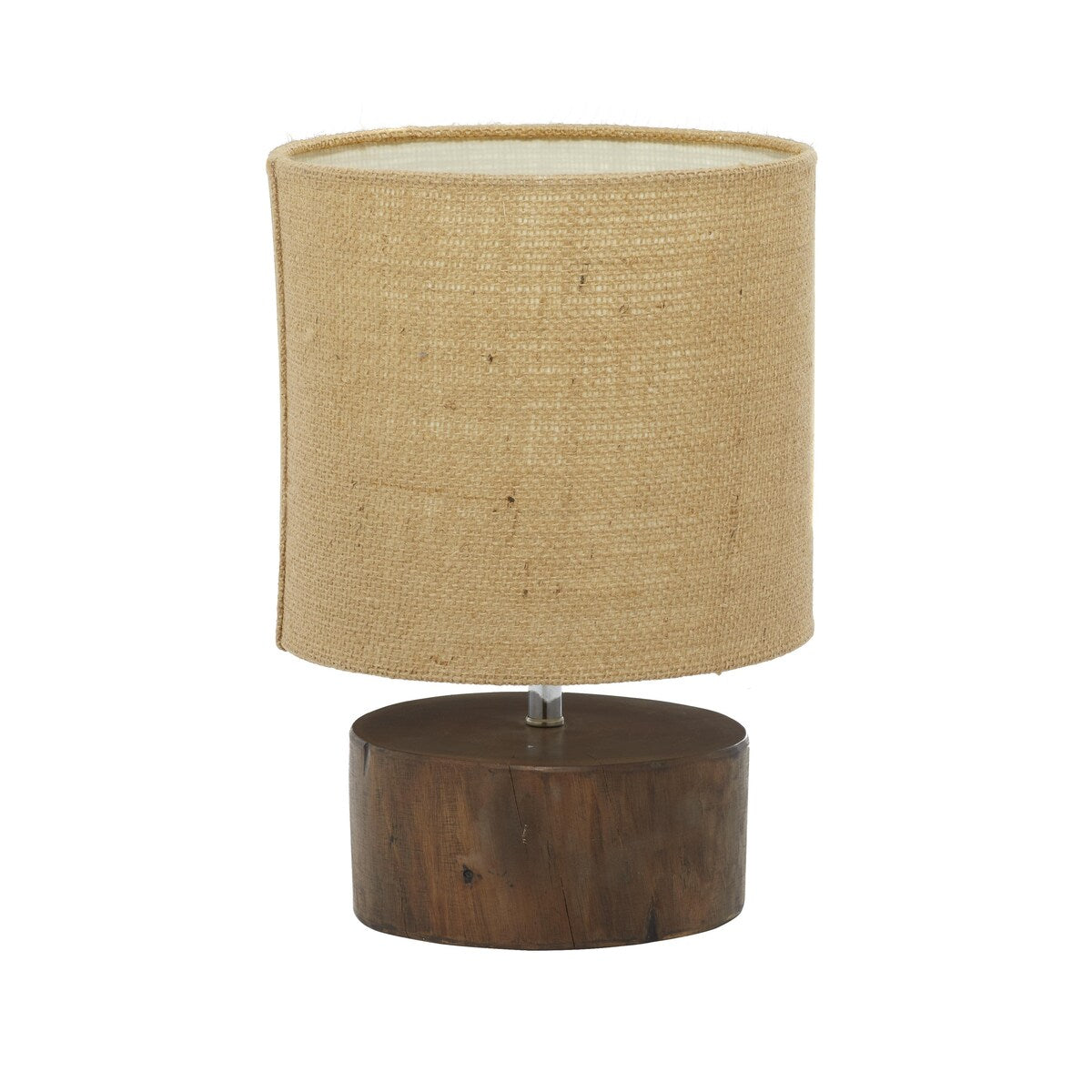 Wood Room Table Lamp with Jute Shade - Dark Brown - Roche River Decor