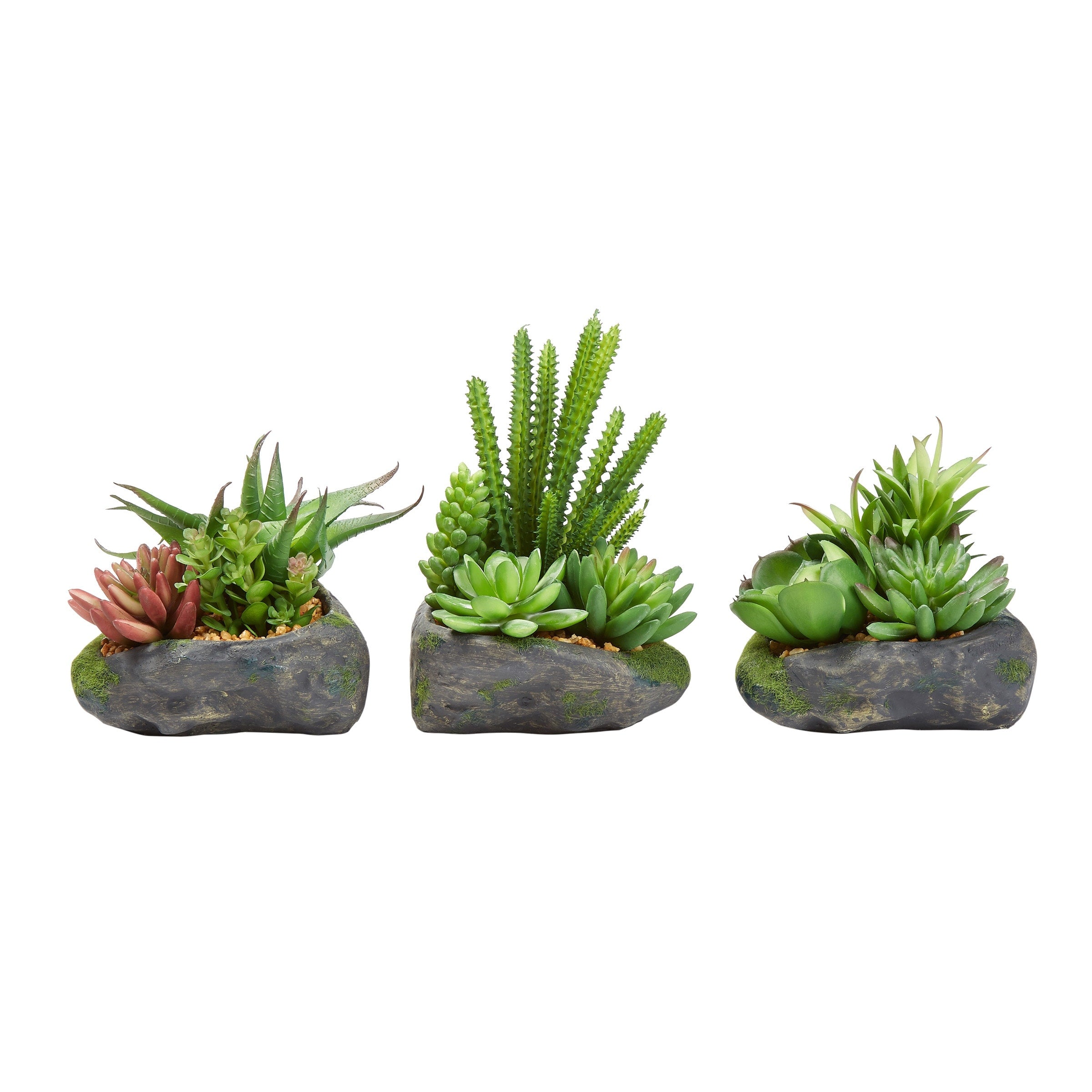 Pure Garden 3-Piece Artificial Succulent Plant Set - Set of 3