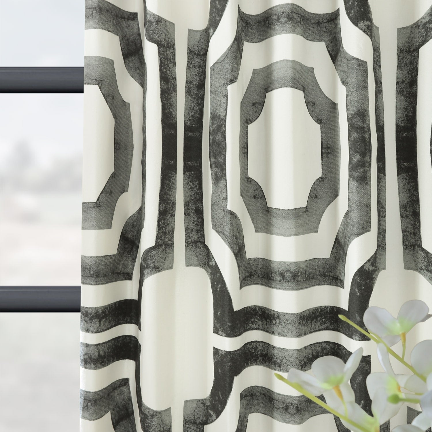 Exclusive Fabrics Modern Geometric Room Darkening Cotton Window Curtains (1 Panel)