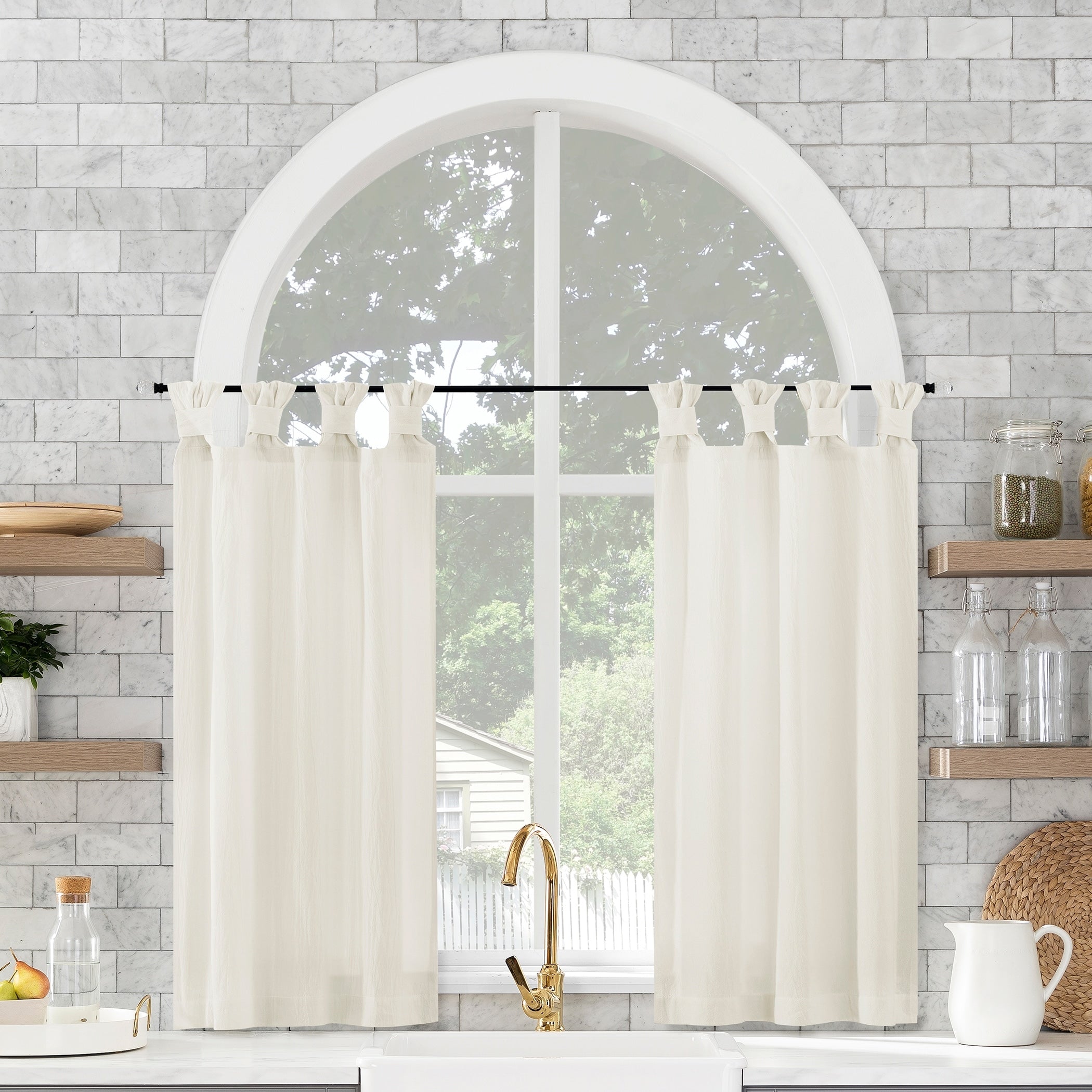 Archaeo Washed Cotton Twist Tab Cafe Curtain Pair