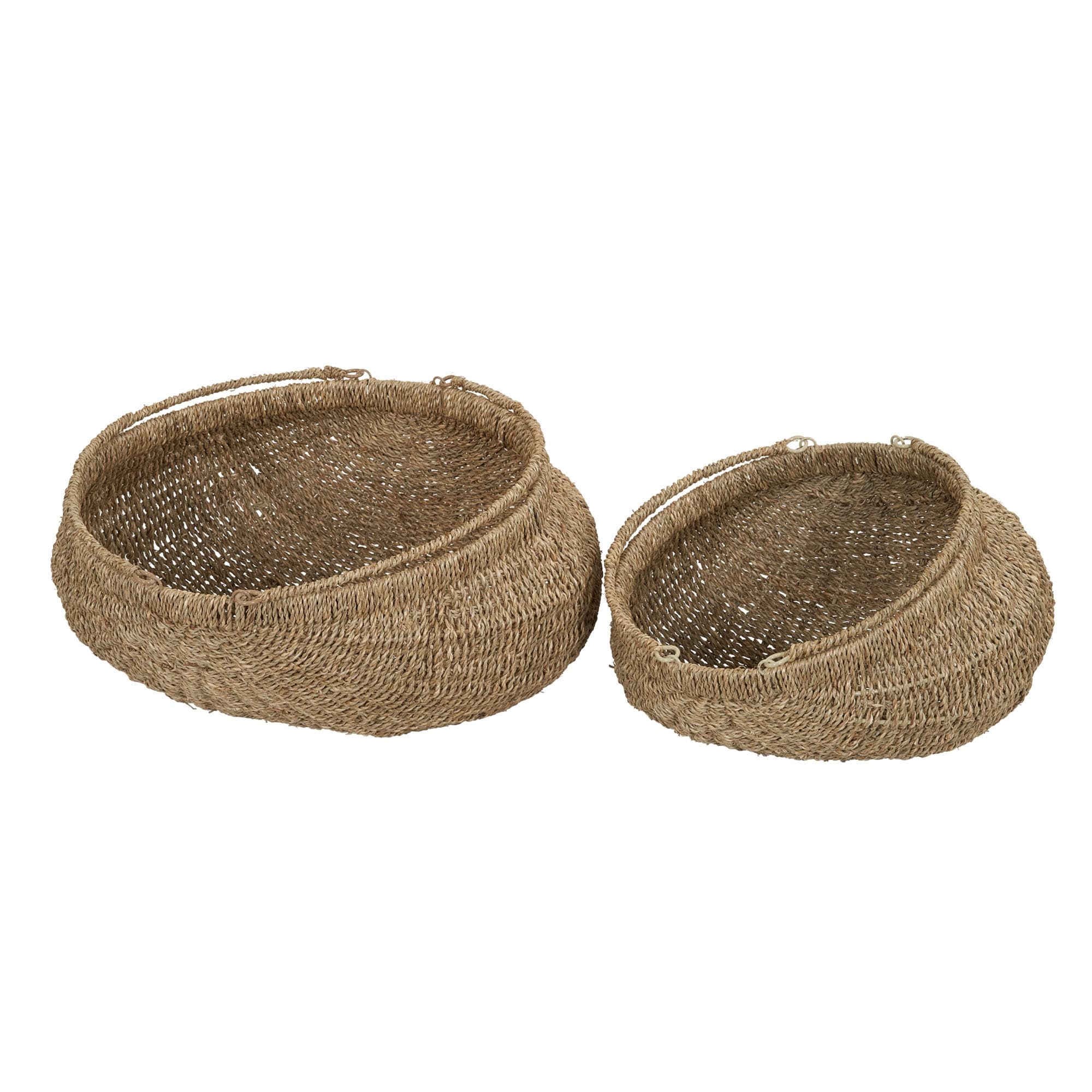 Household Essentials Decorative Seagrass Baskets with Handles