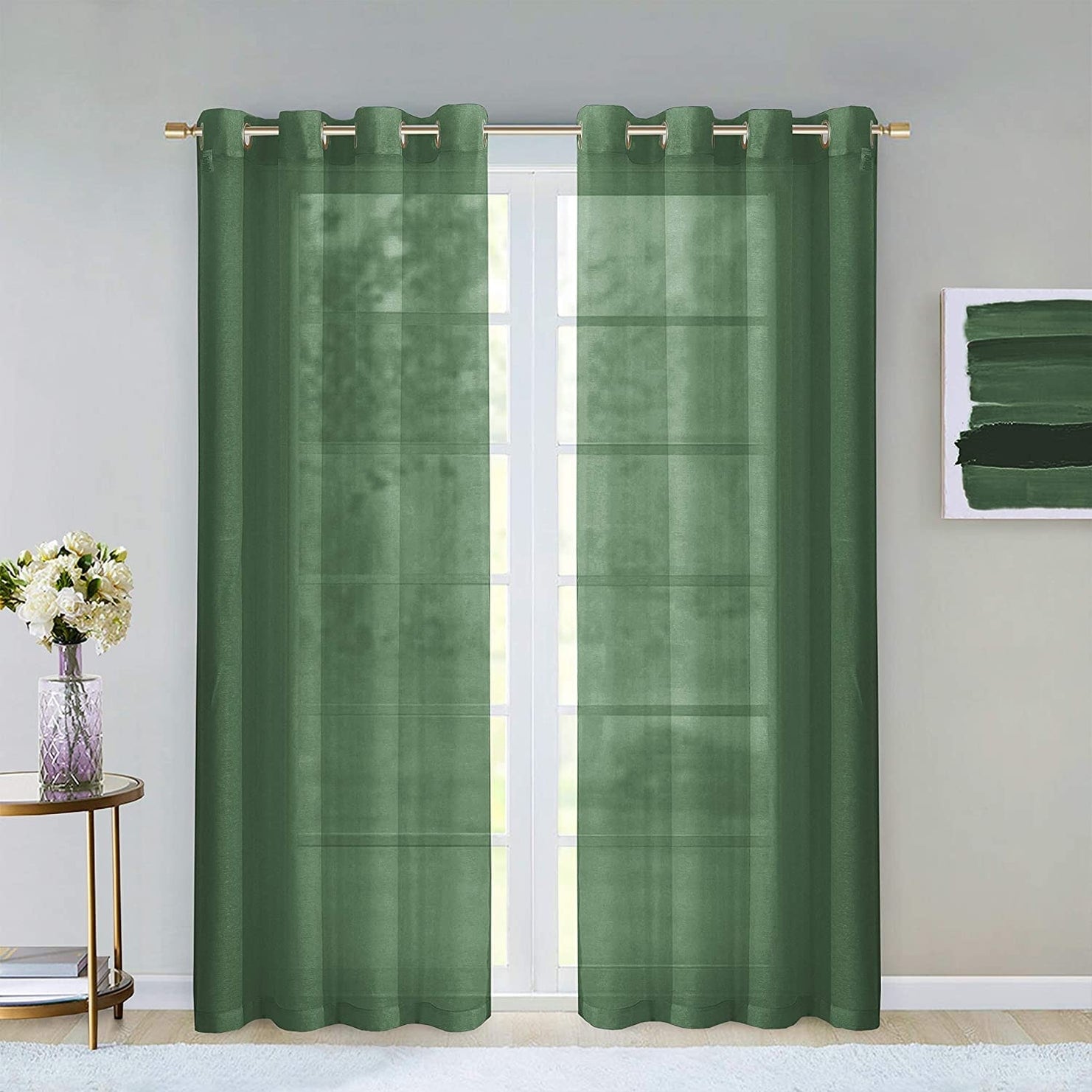 Dainty Home Malibu Extra Wide Curtains Solid Sheer Window Curtain Panel Pair